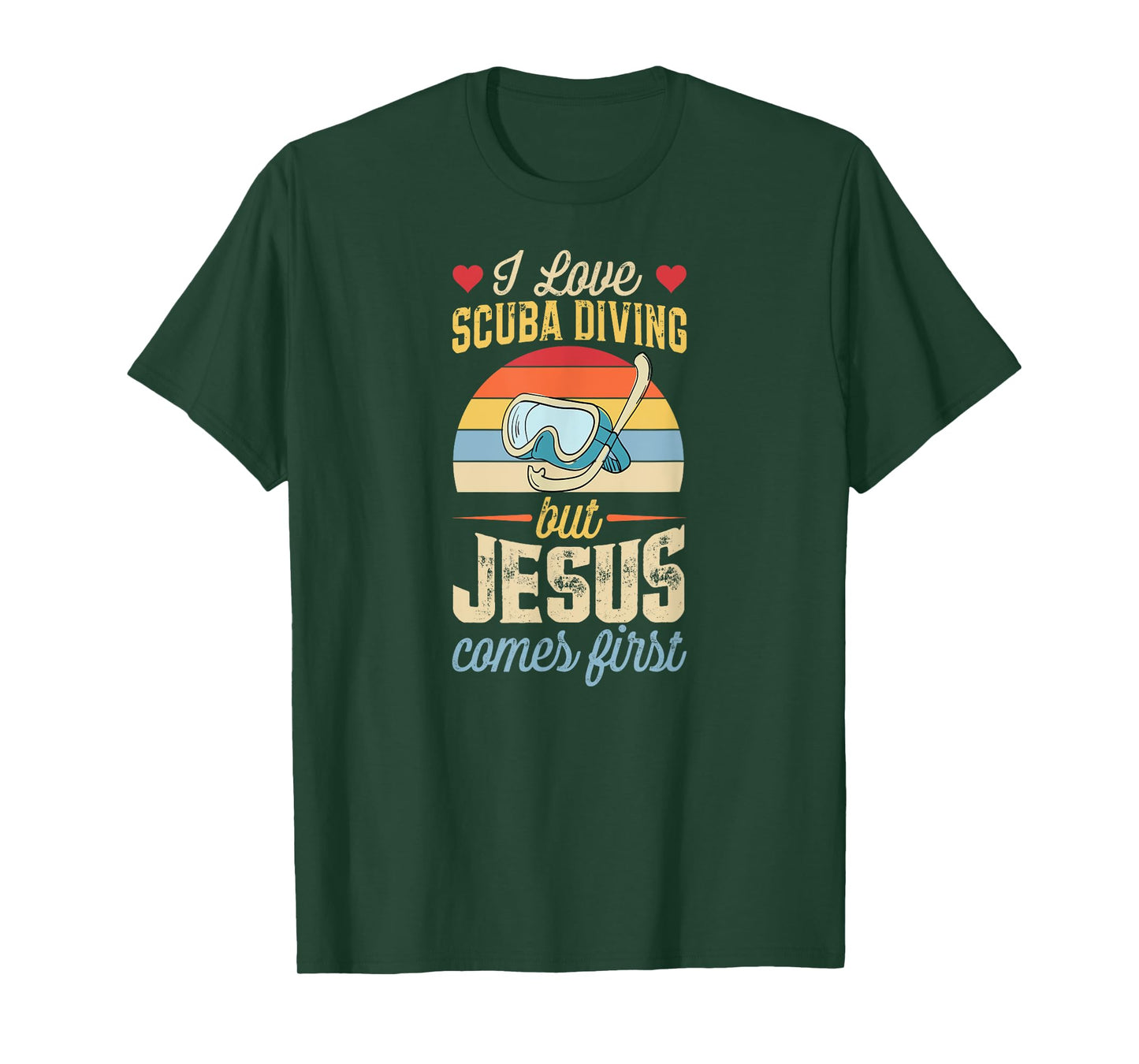 I Love Scuba Diving But Jesus Comes First Funny Christian T-Shirt