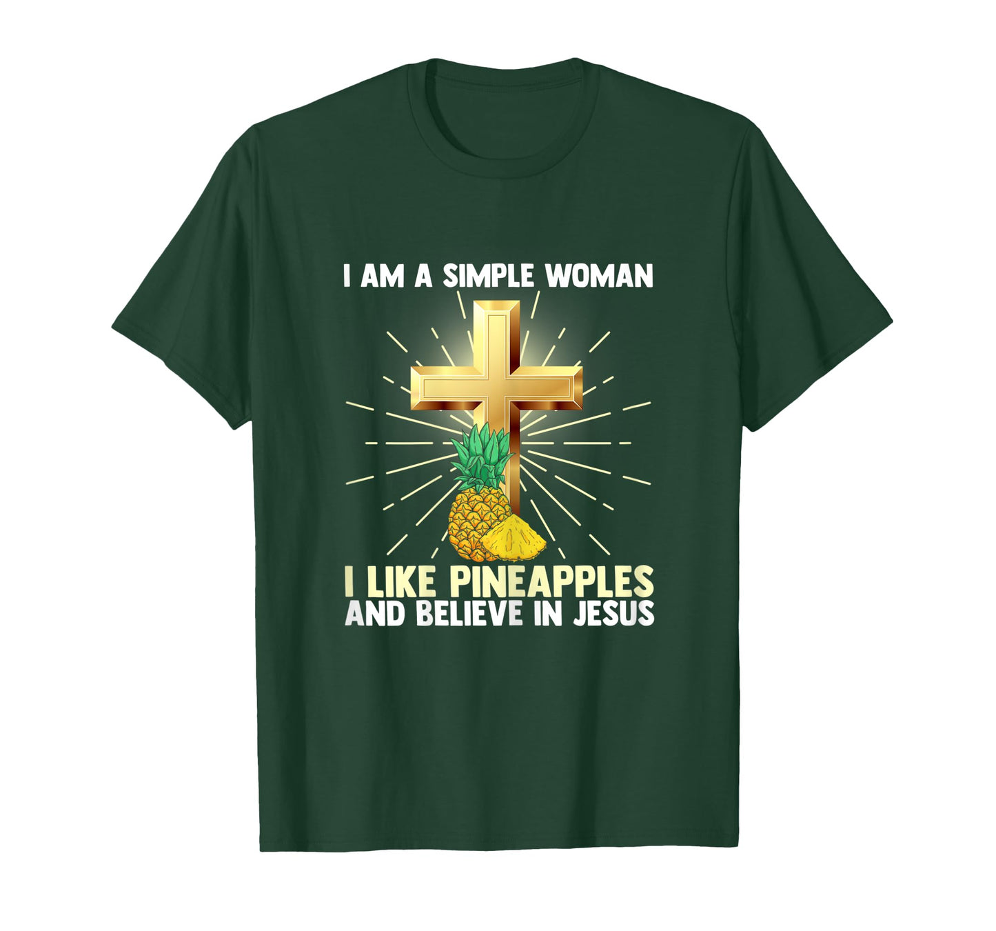 Womens Simple Women Like Pineapple Believe in Jesus Christ Pastor T-Shirt