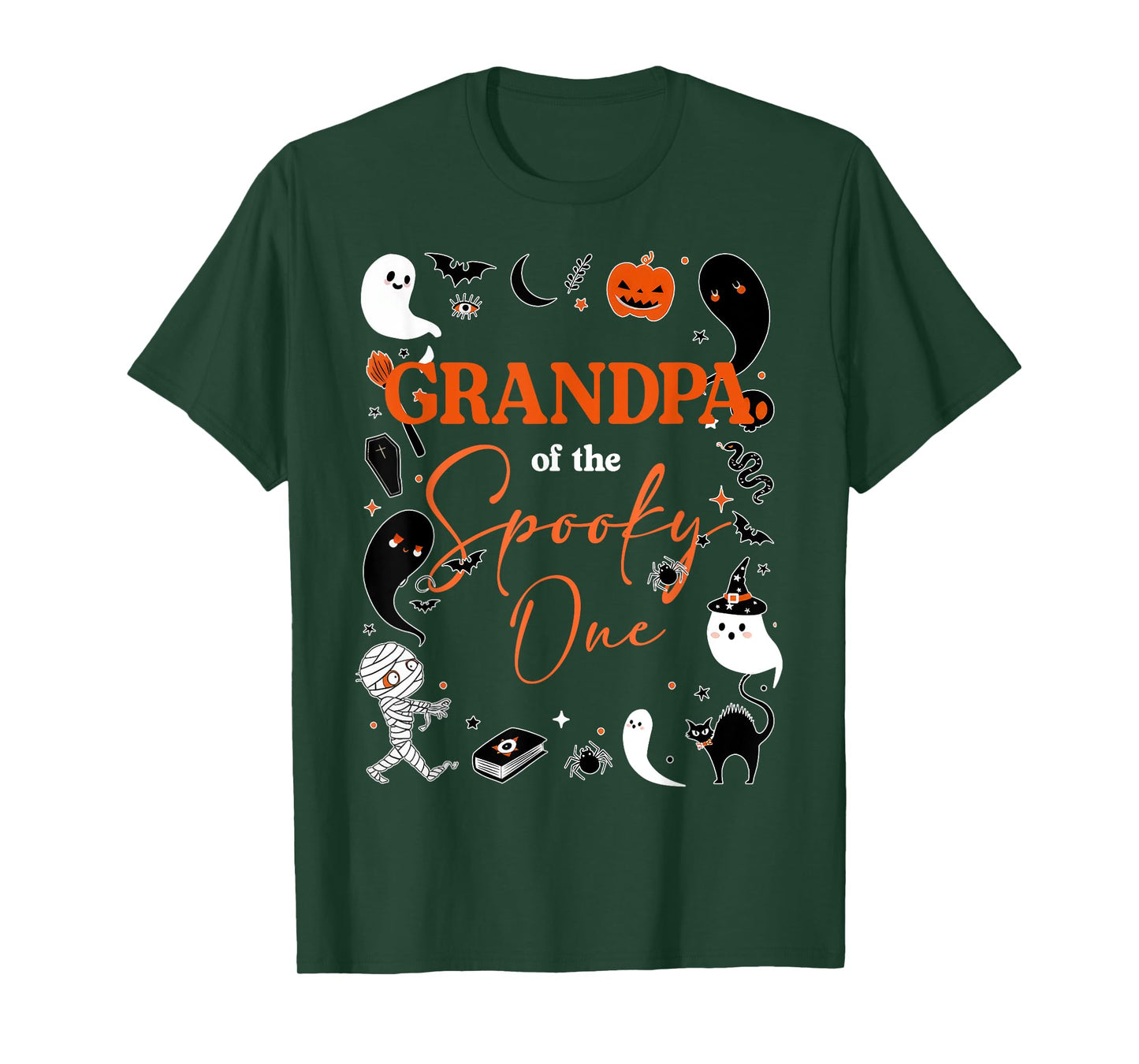 Grandpa of The Spooky One Girl First Birthday Pink Halloween T-Shirt