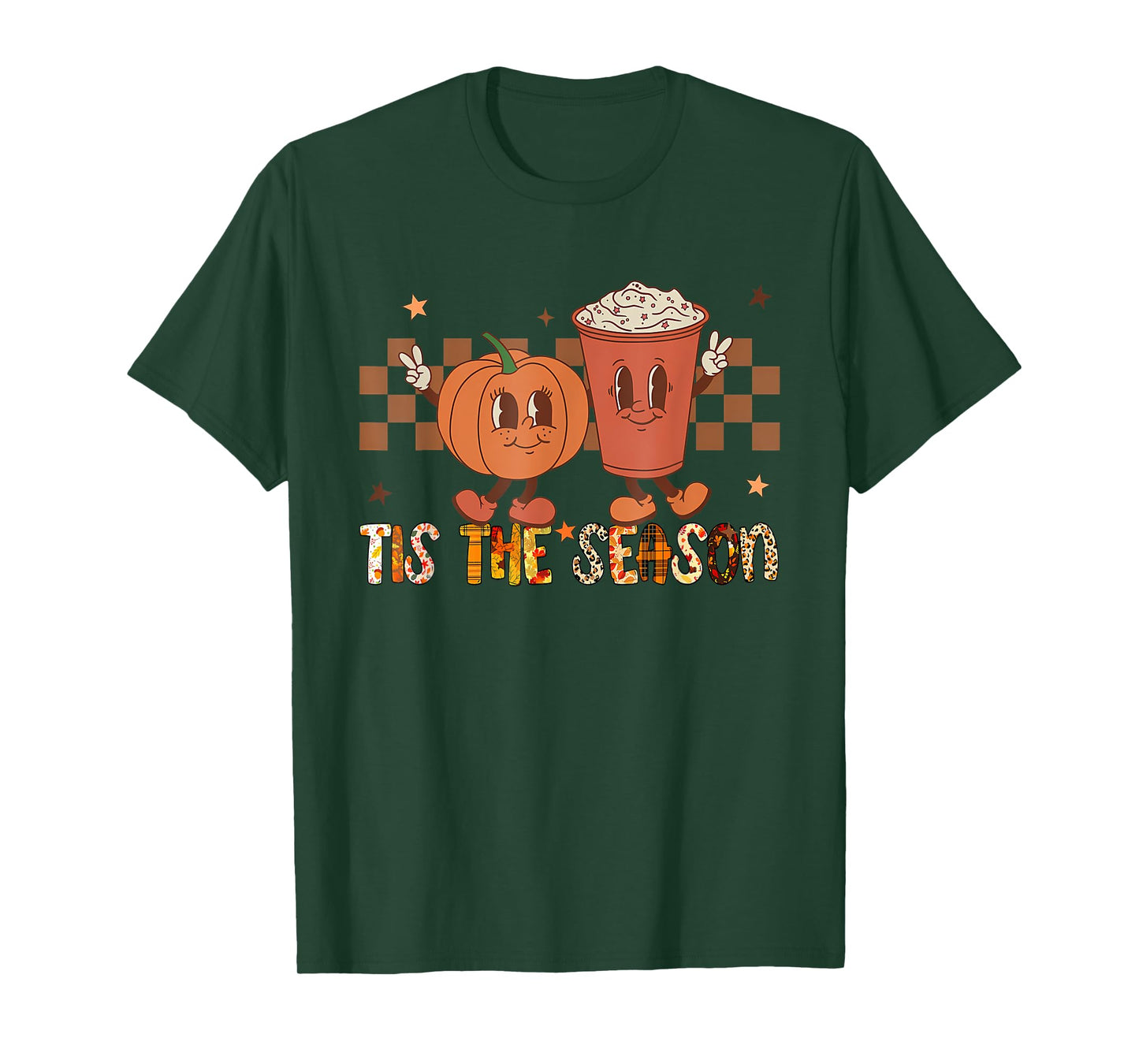 Tis The Season Pumpkin Spice Funny Fall Vibes Autumn Retro T-Shirt