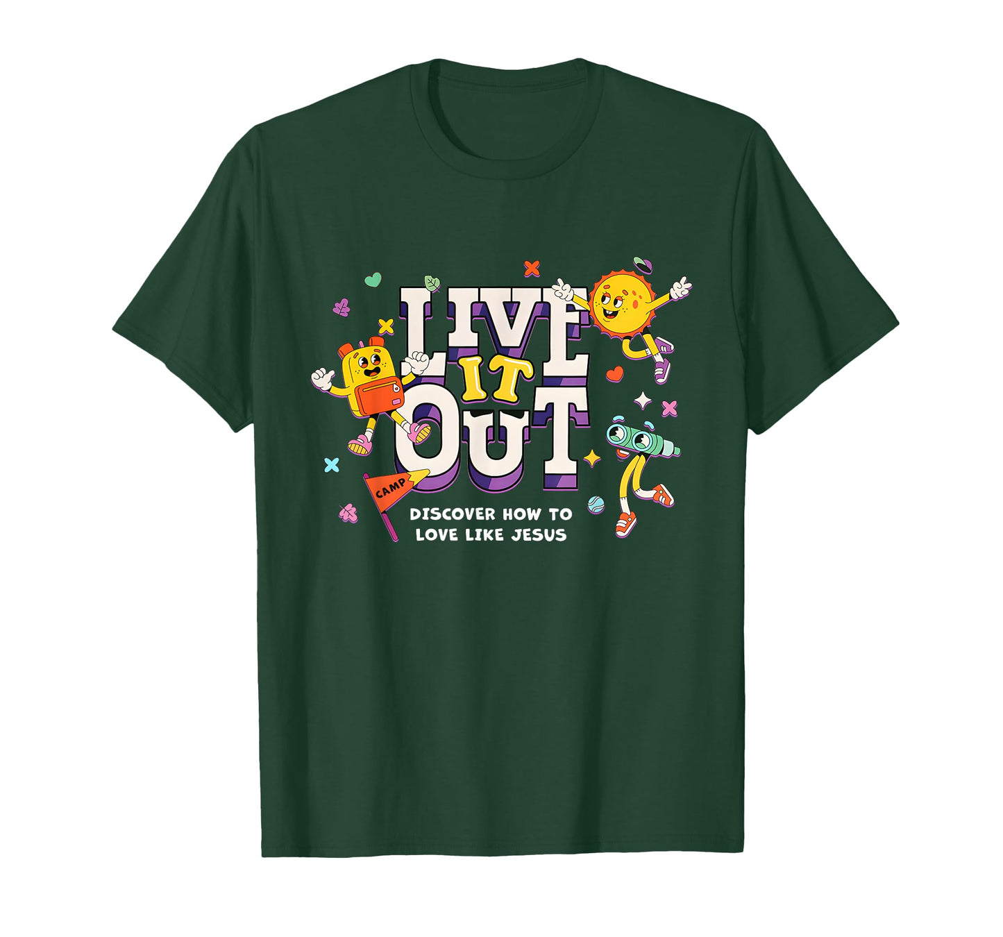 Live It Out Love Like Jesus VBS 2025 Christian Camping T-Shirt