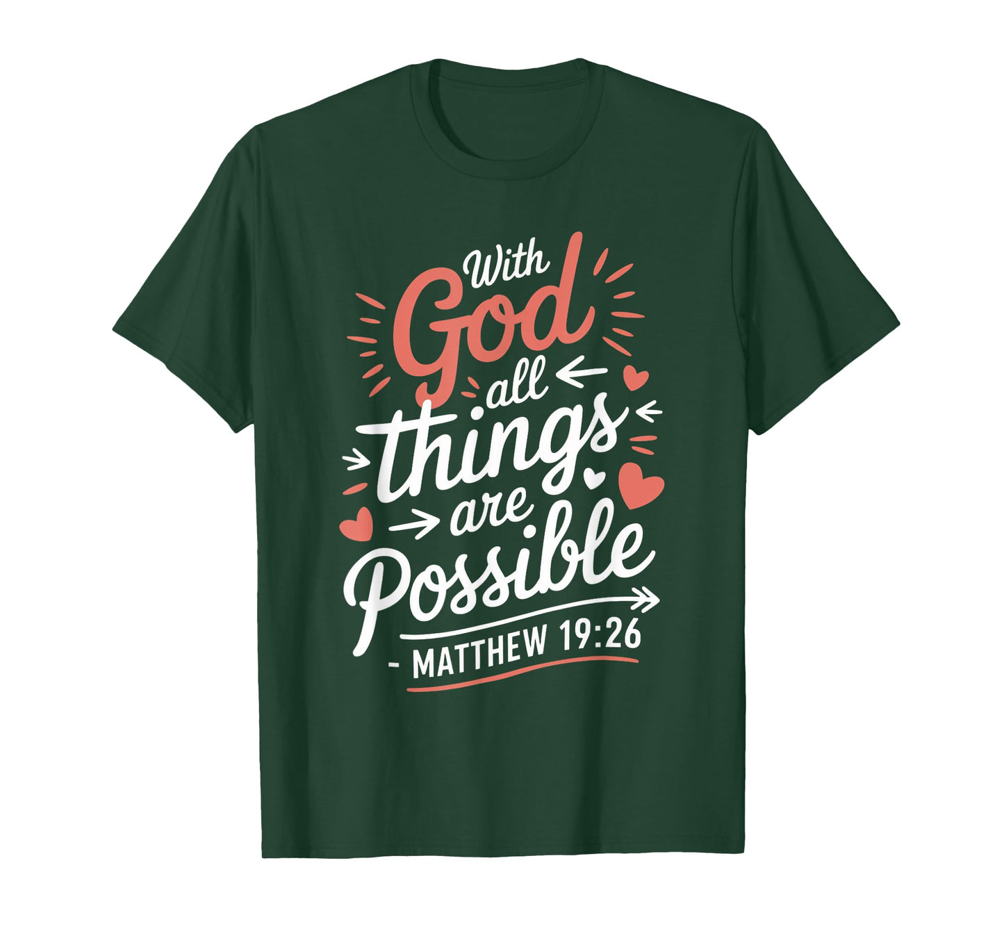 All Things Possible Gospel Christian Pray Faith Bible Verse T-Shirt