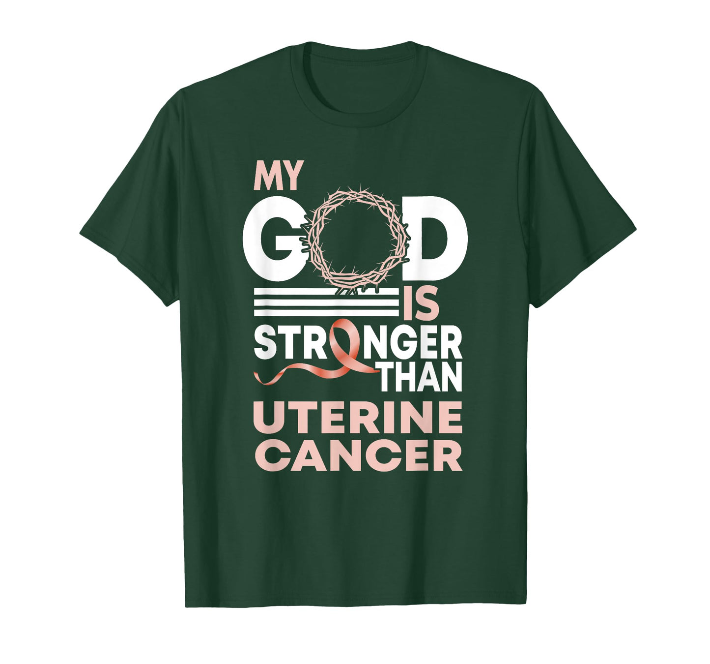 Faith My God Is Stronger Than Uterine Cancer Awareness T-Shirt