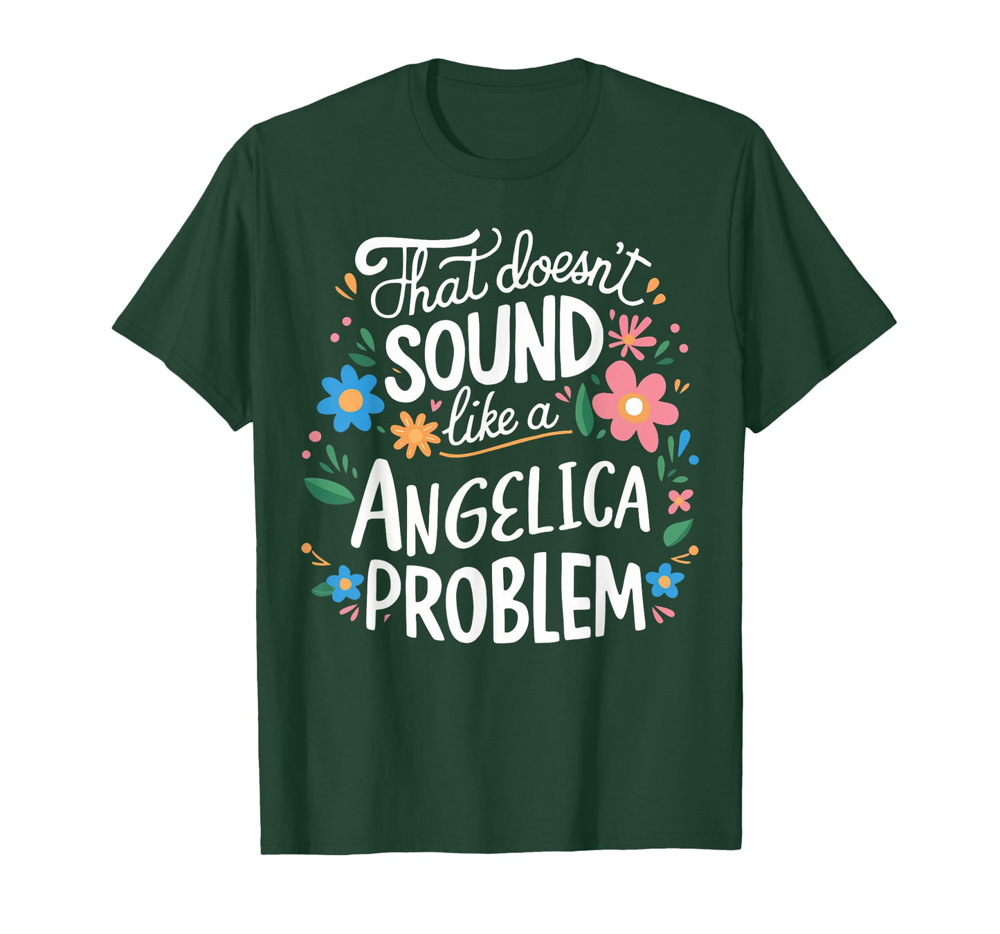 Angelica Personalized Cute Flower Girls Angelica Name T-Shirt