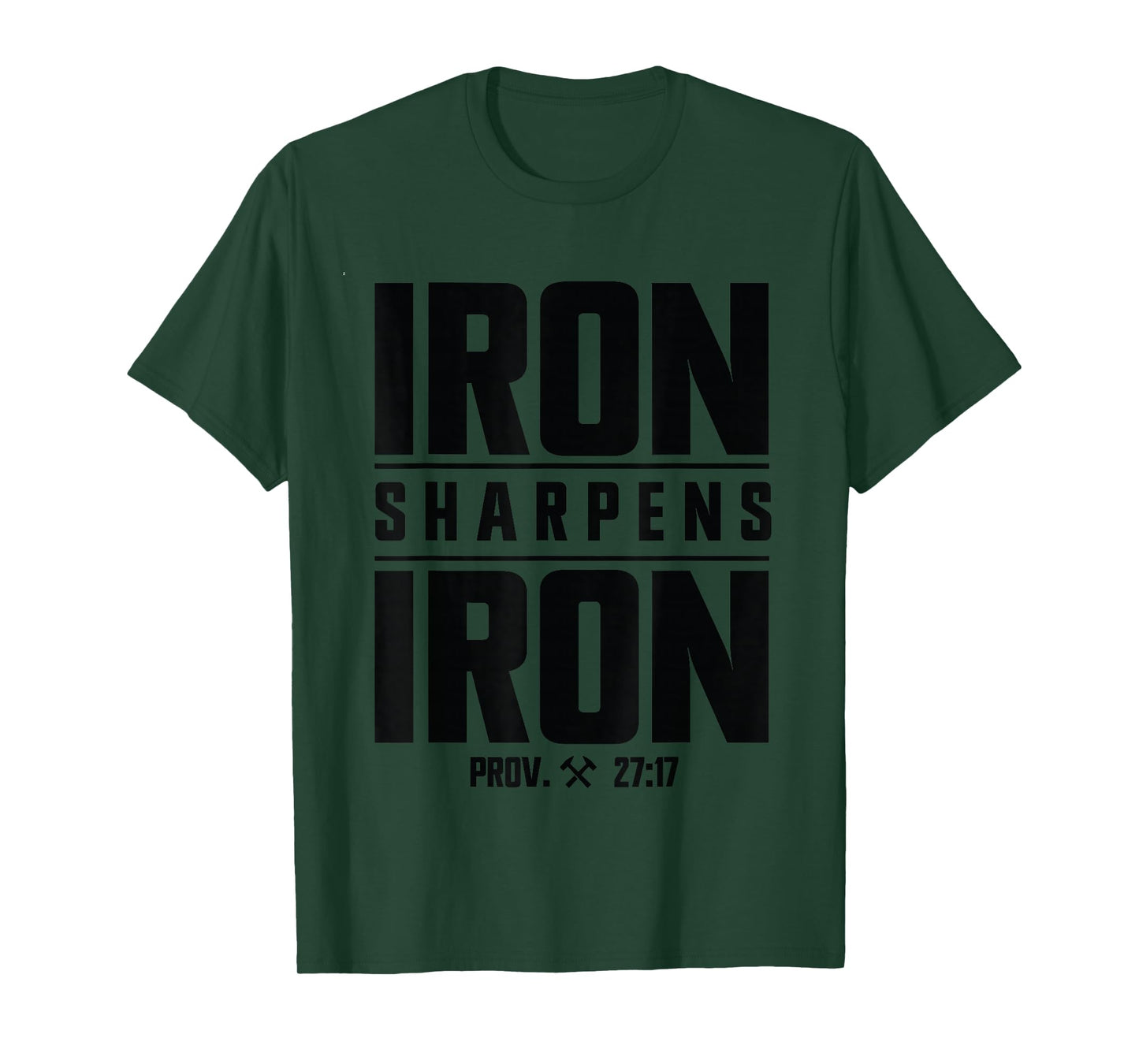 Iron Sharpens Iron Christian Men Bible Scripture Gym Workout T-Shirt
