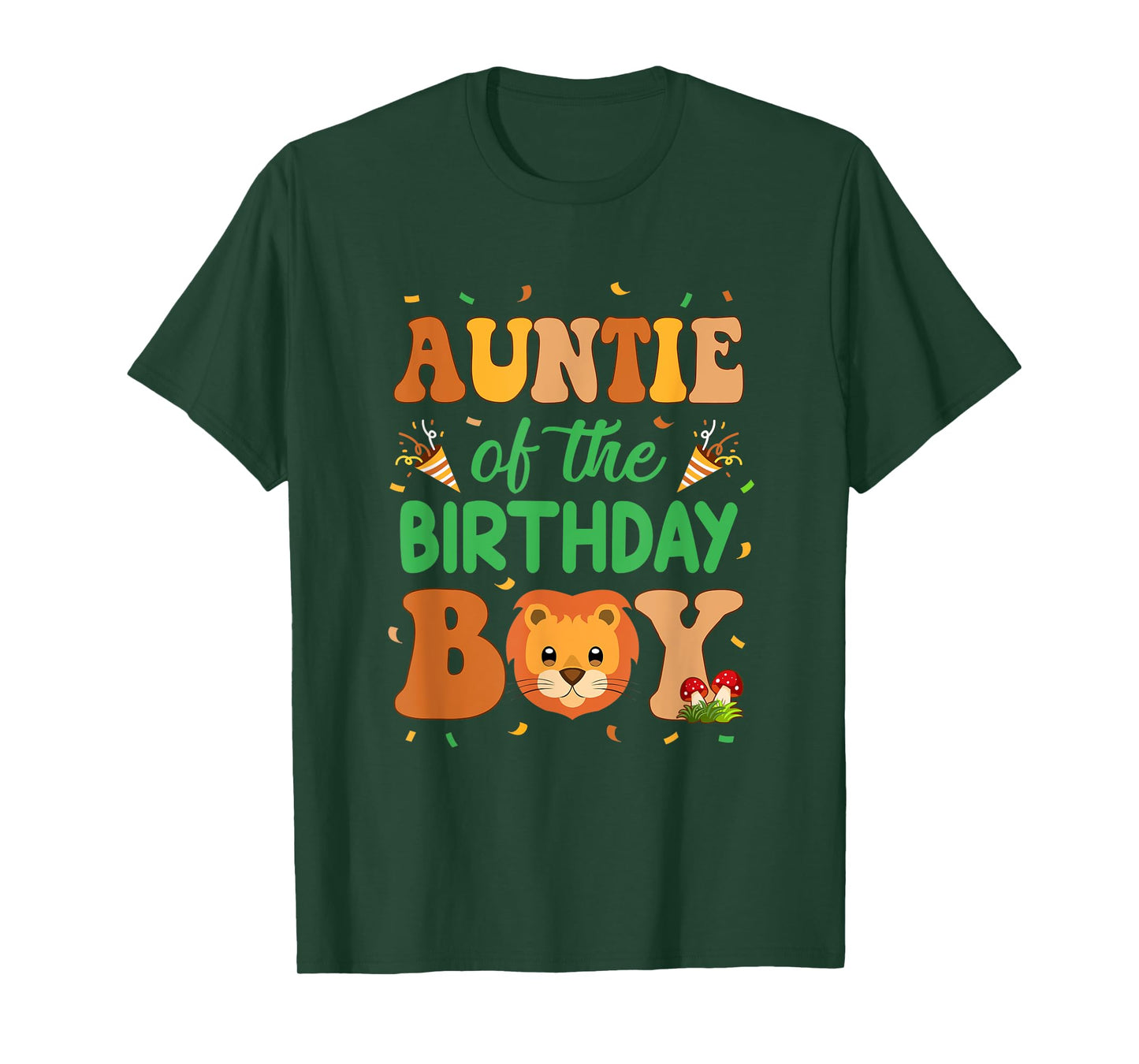Auntie Of The Birthday Boy Lion Family Party Decorations T-Shirt
