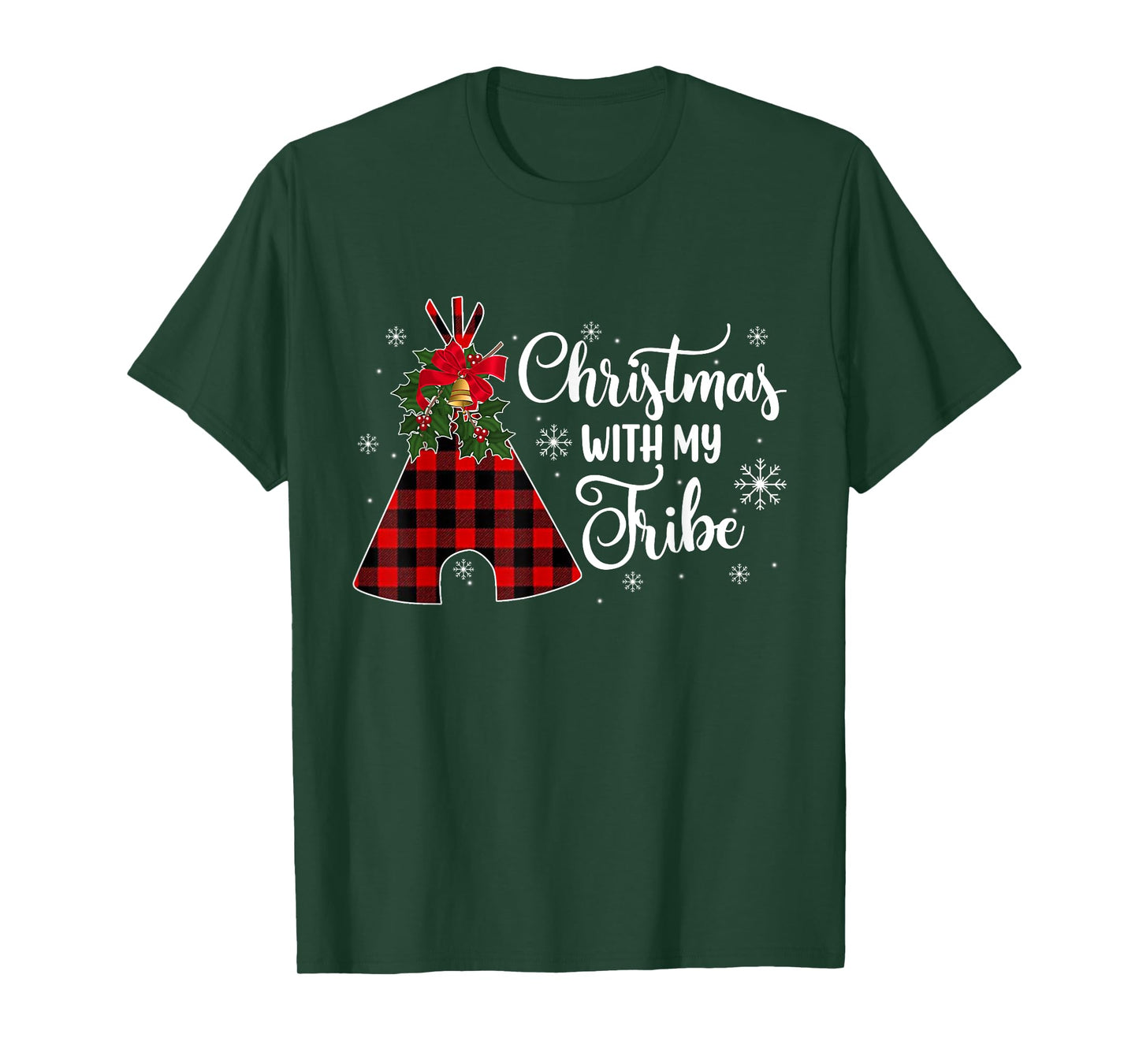 Christmas Party With My Tribe Buffalo Plaid Family Pajama T-Shirt