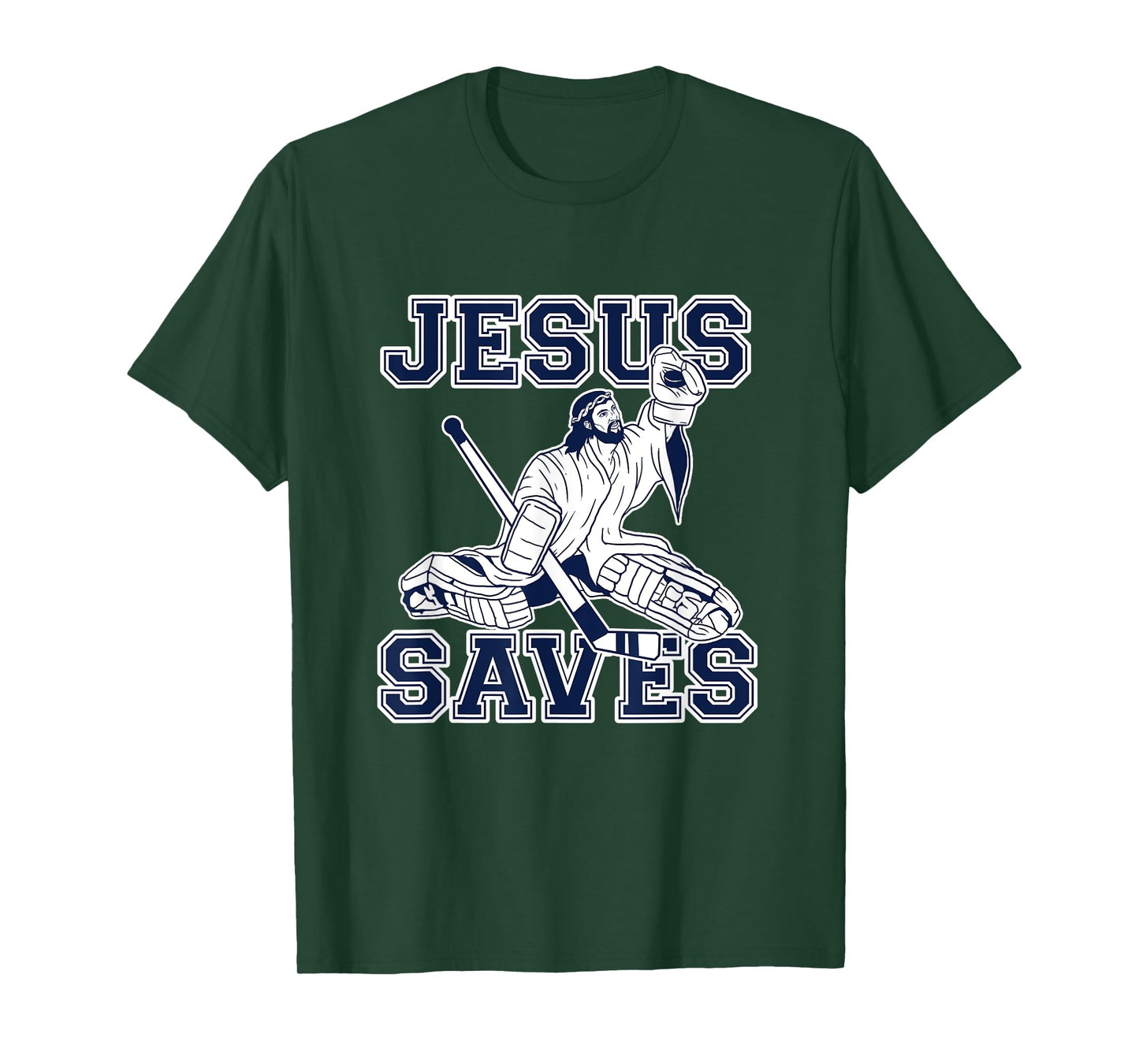 Funny Hockey Shirt - Jesus Saves Shirt - Goalie Shirt T-Shirt