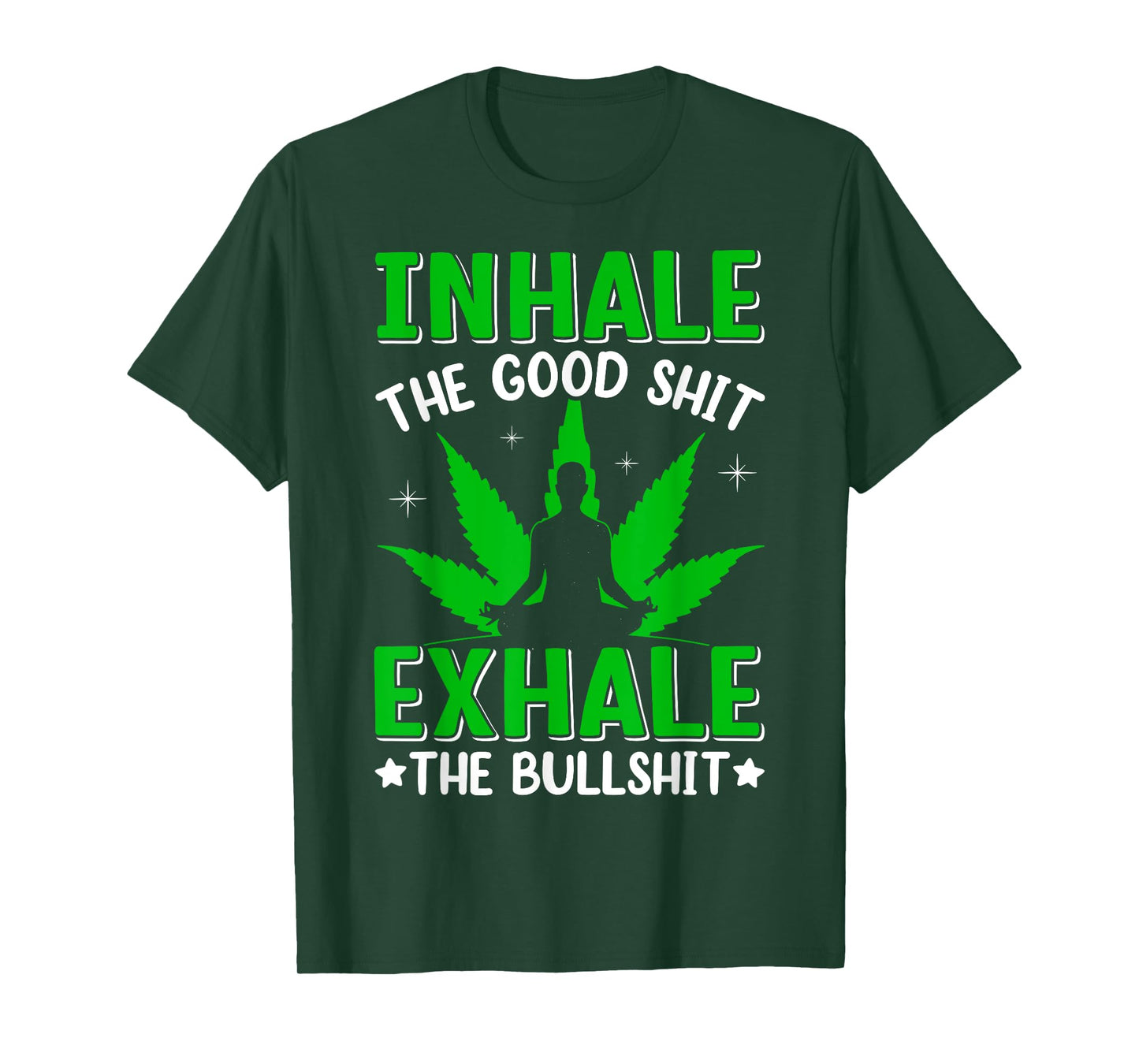 Funny Meditation Gifts Marijuana Leaf Cannabis Weed Smoker T-Shirt