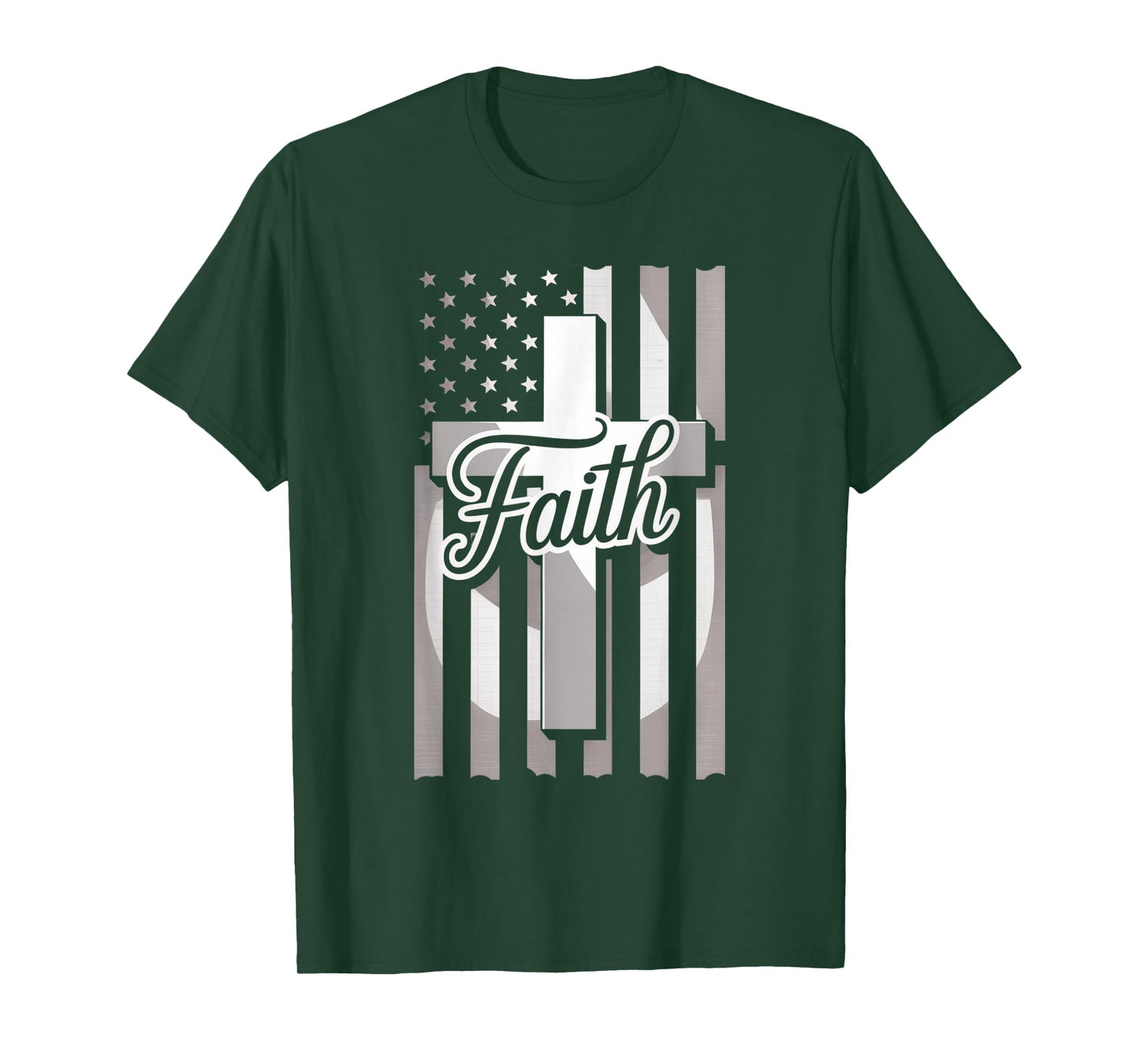 Fife Life American Flag Vintage Faith Christian God Jesus T-Shirt
