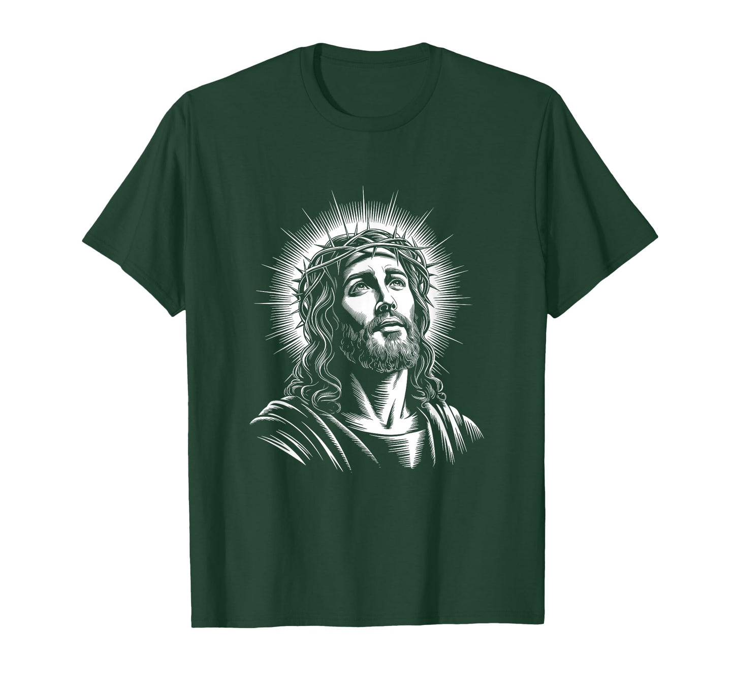 Jesus Christ Face With Crown Of Thorn God Bible Christian T-Shirt