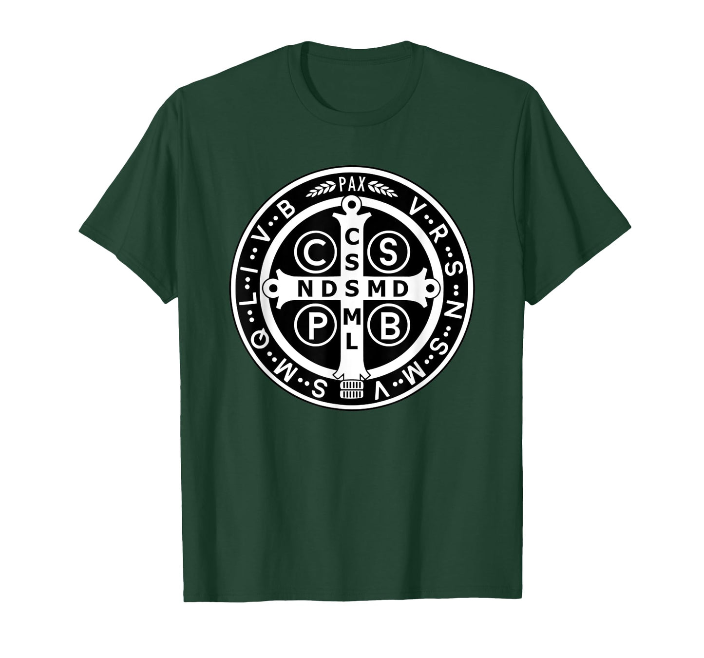 Funny Cross Saint Benedict Medal Black White T-Shirt