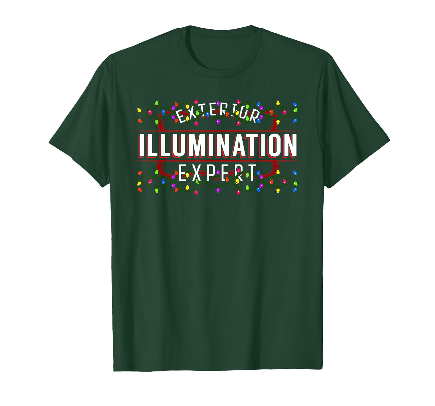 Cute Christmas Tees Exterior Illumination Expert Unisex-Adults & Kids Christmas T-Shirt Black Small