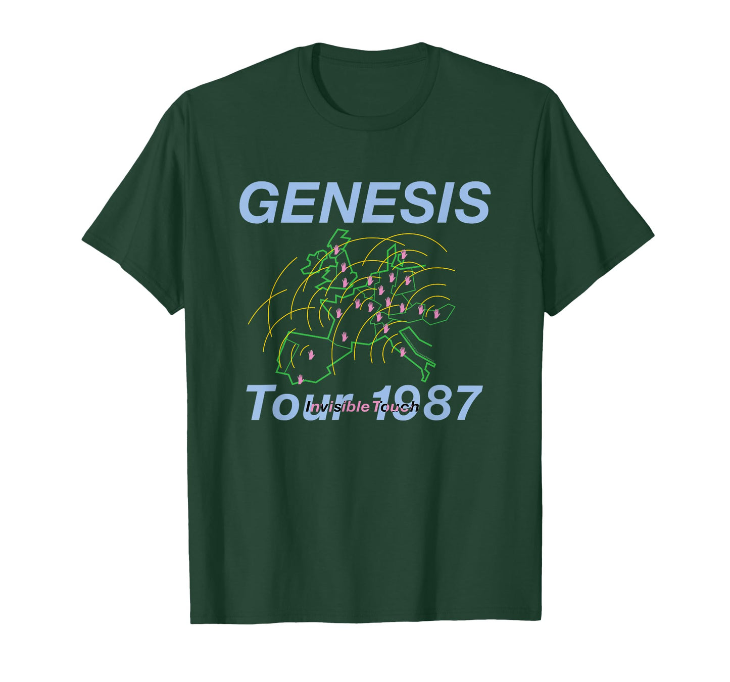 Genesis Invisible Touch Tour 1987 Black Crew Neck Classic Fit T-Shirt