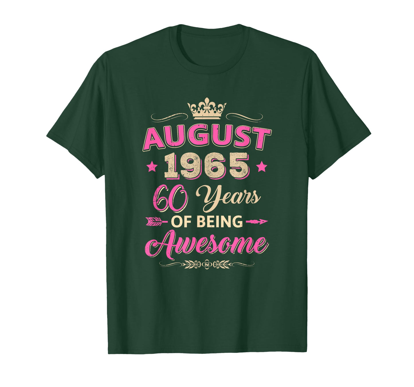 August 1965 60 Years Of Being Awesome Retro 60Th Birthday T-Shirt