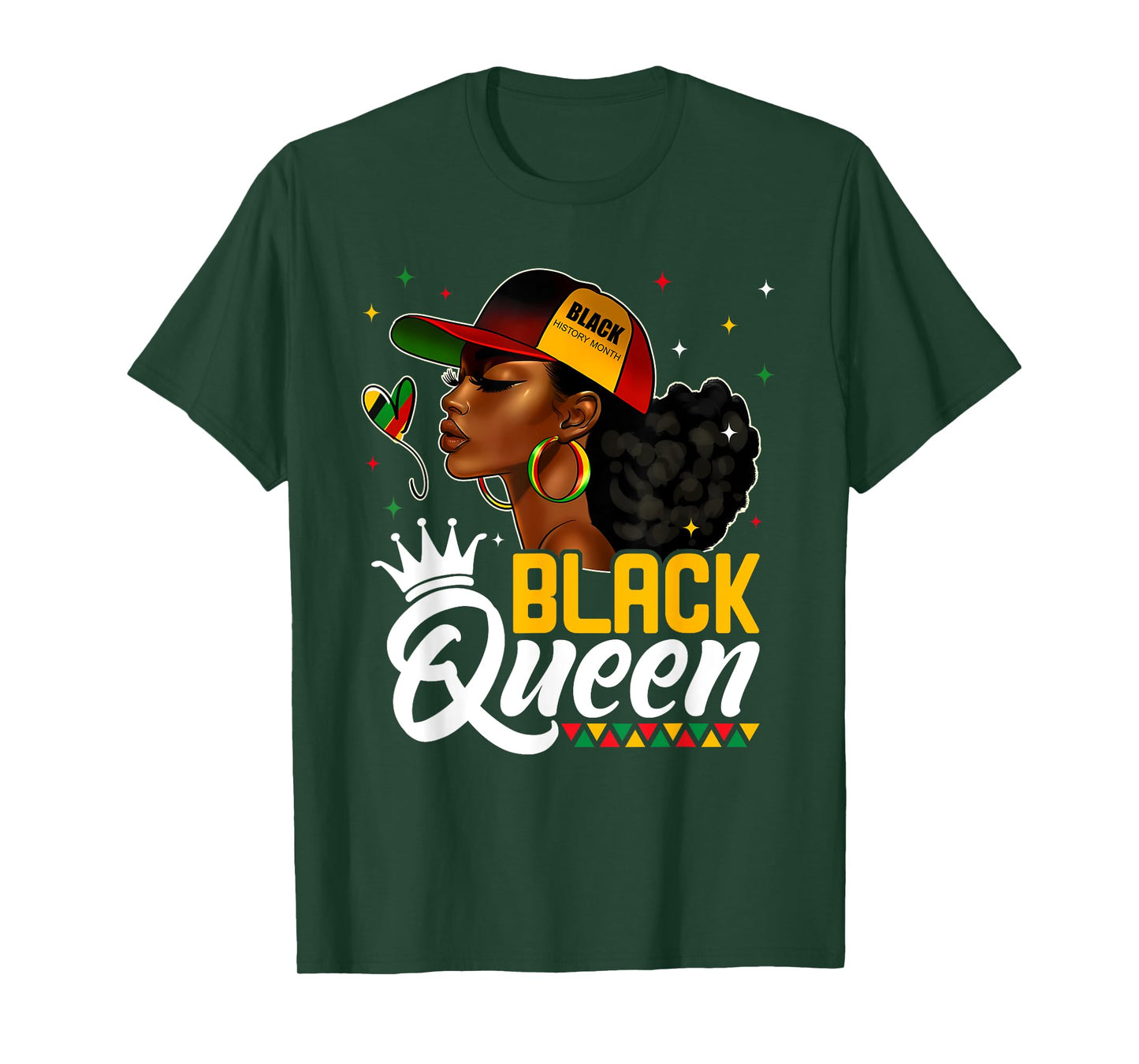 Black History Month Black Queen In Hat Melanin Girl Women T-Shirt