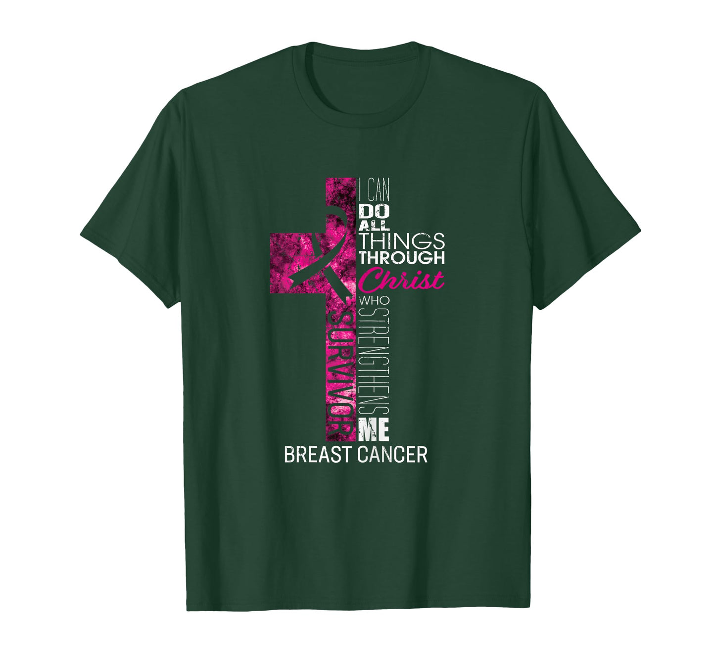 Breast Cancer Survivor Gifts Women Christian Pink Ribbon Mom T-Shirt