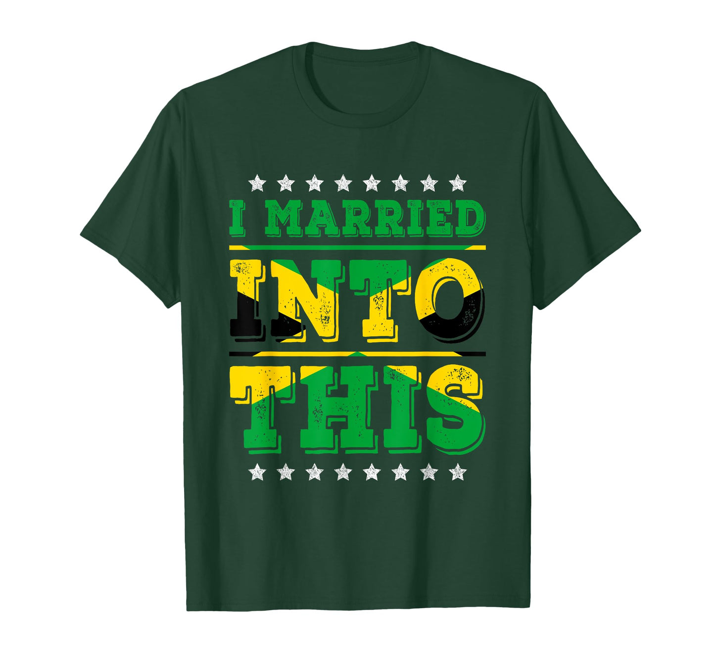 I Married Into This Jamaican Flag Funny In Law Wedding T-Shirt