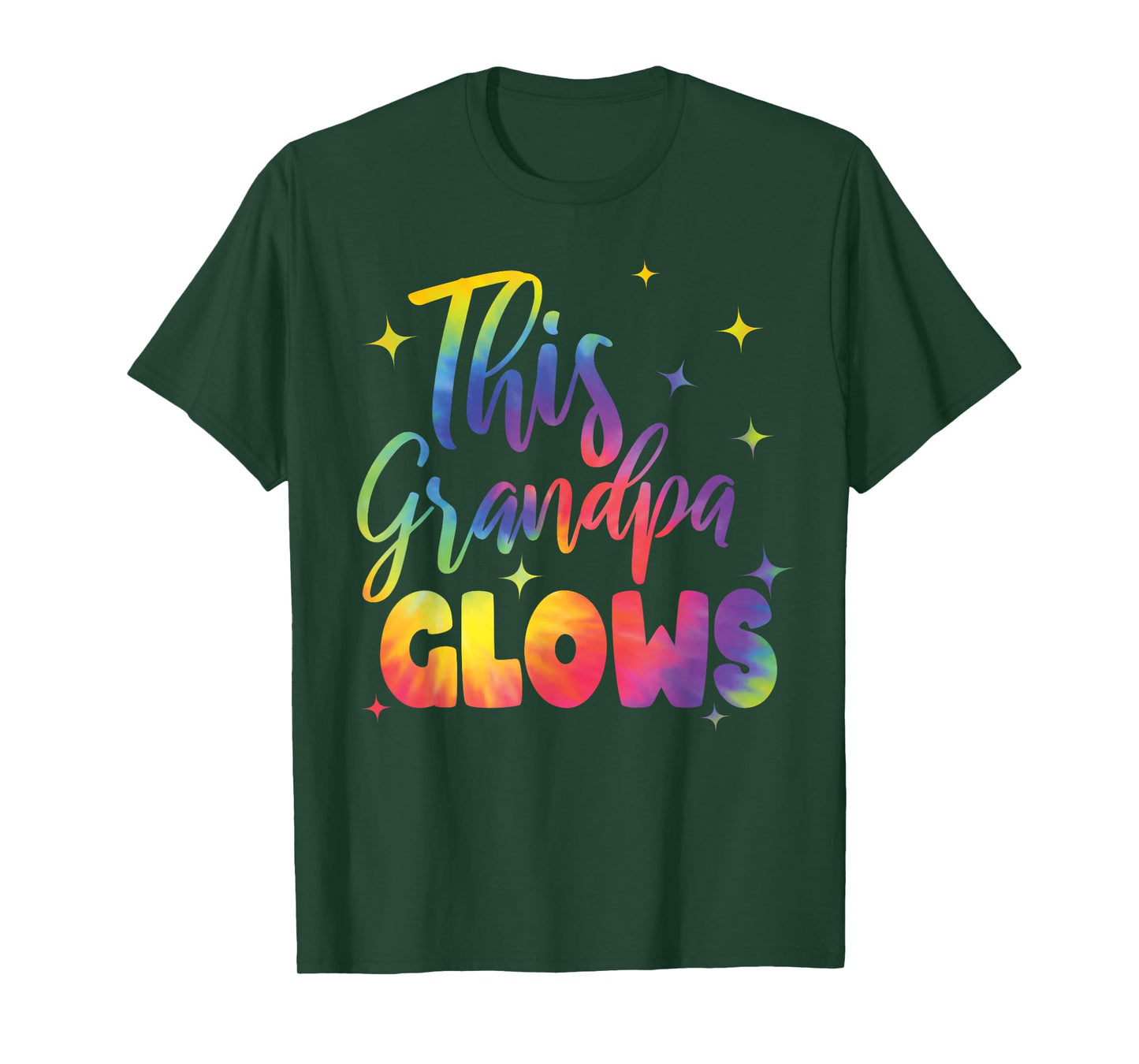 This Grandpa Glows Cute Tie Dye Bright Colors 80's And 90's T-Shirt