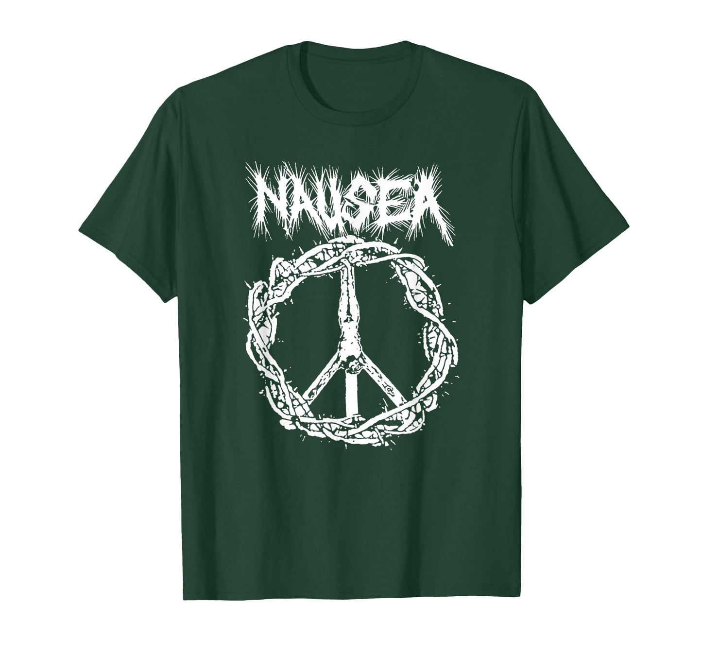 Vintage Nausea Christ Jesus On Crown - Nausea Band Design T-Shirt