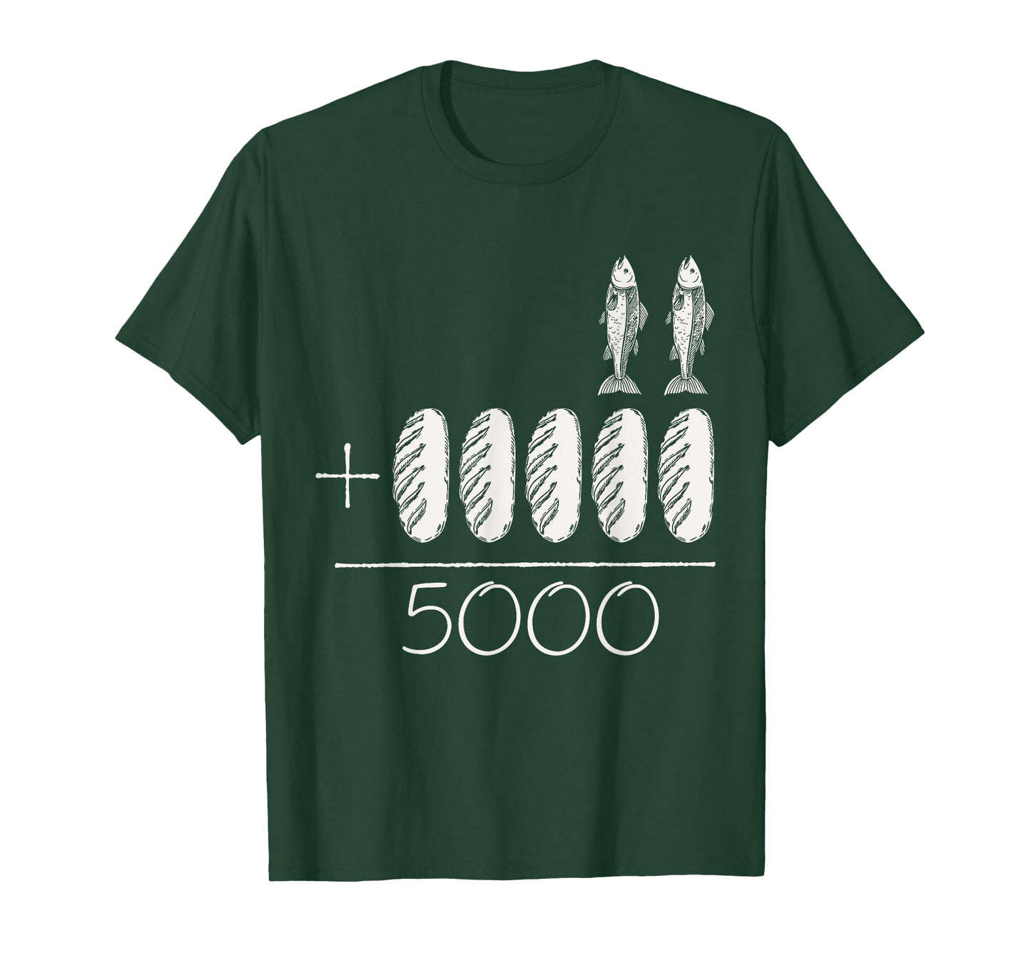 2 Fishes 5 Breads Jesus Feeds The 5000 Christian T-Shirt