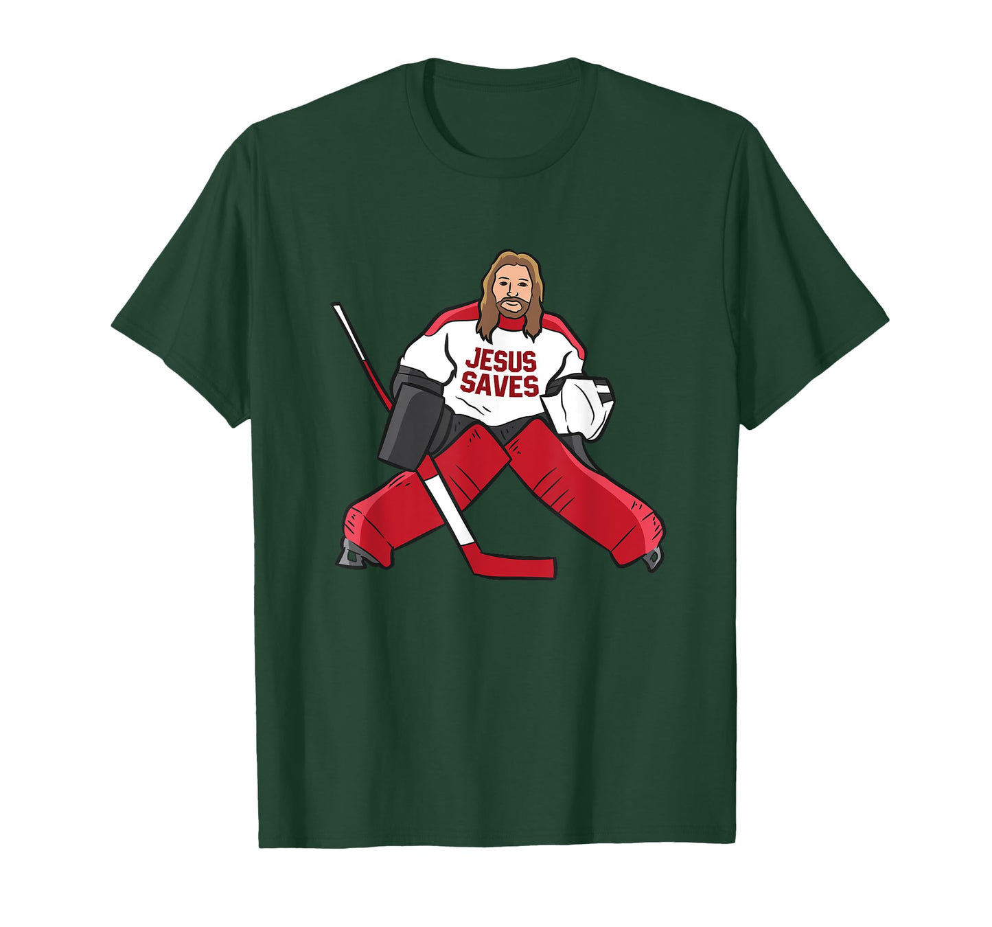 Funny Hockey Jesus Saves Hockey Goalie T-Shirt