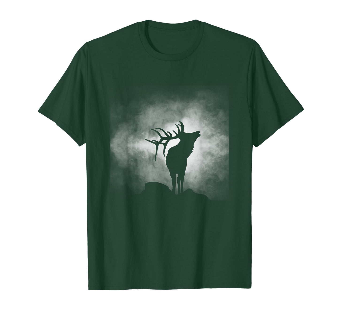 BASBO Outdoor Antlers Elk Deer T-Shirt, Small, Black