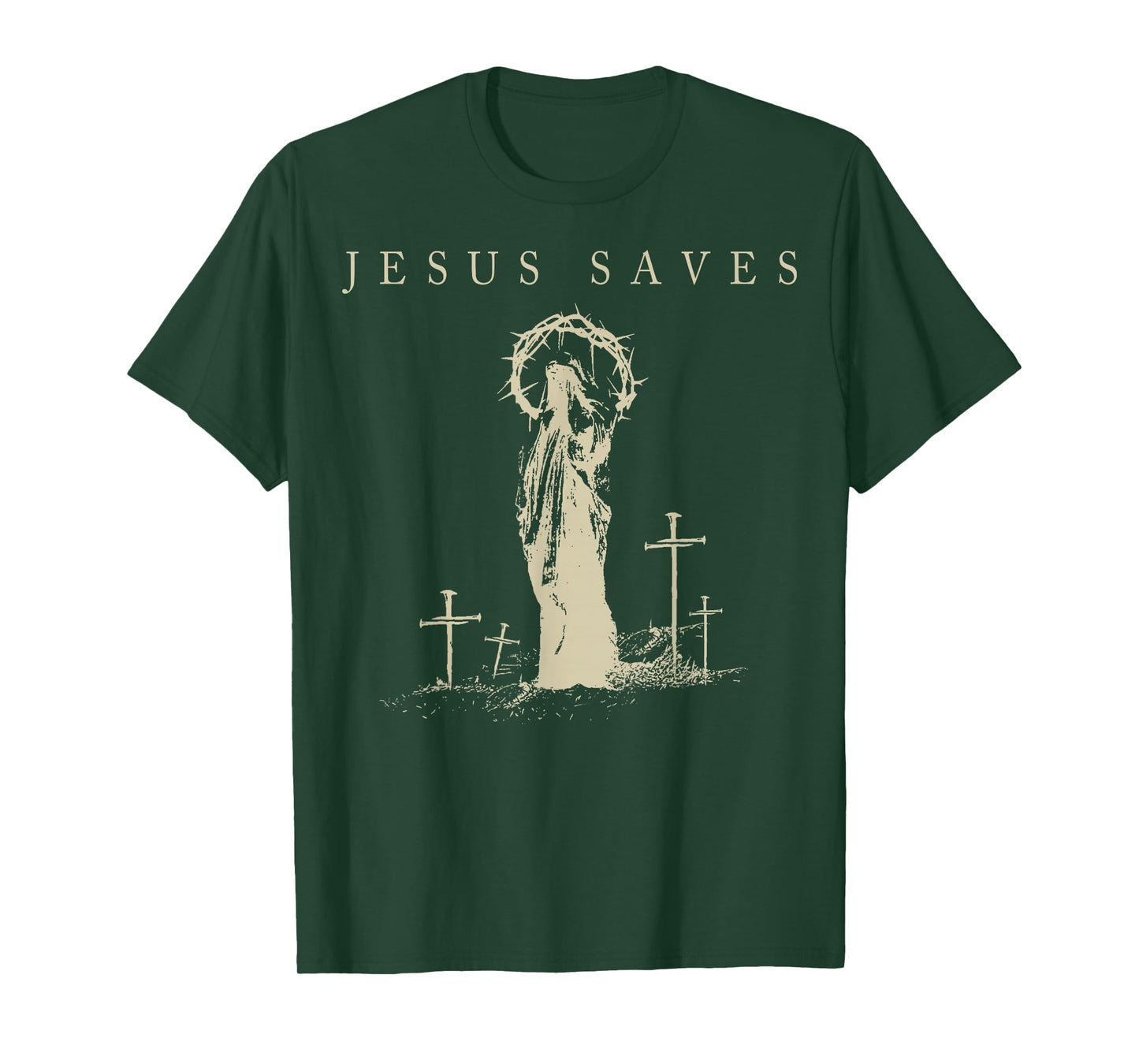 Jesus Saves Christian Faith Cross Vintage Religious Art T-Shirt