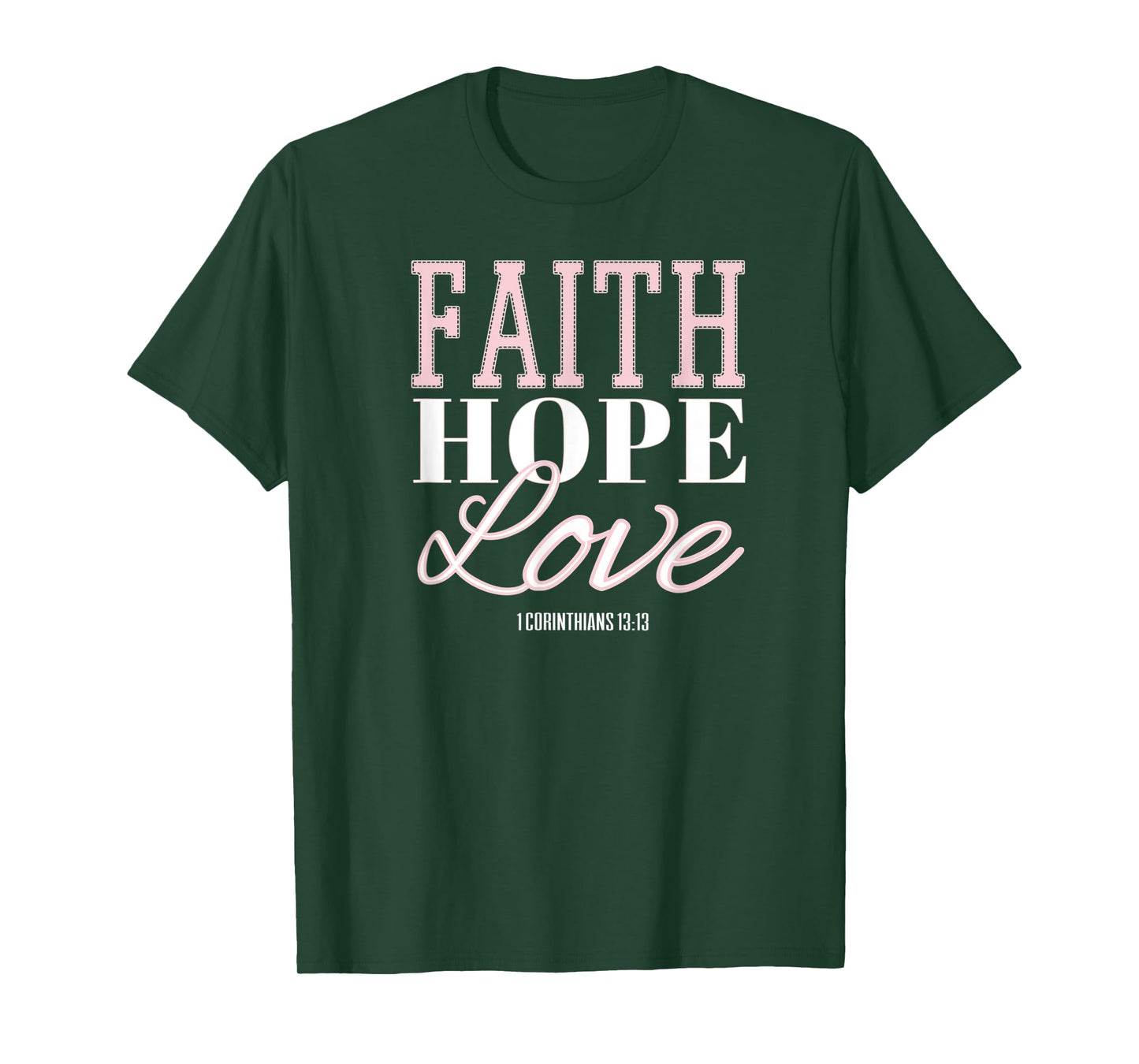 Faith Hope & Love Bible Verse Tees for Women Girls Christian T-Shirt
