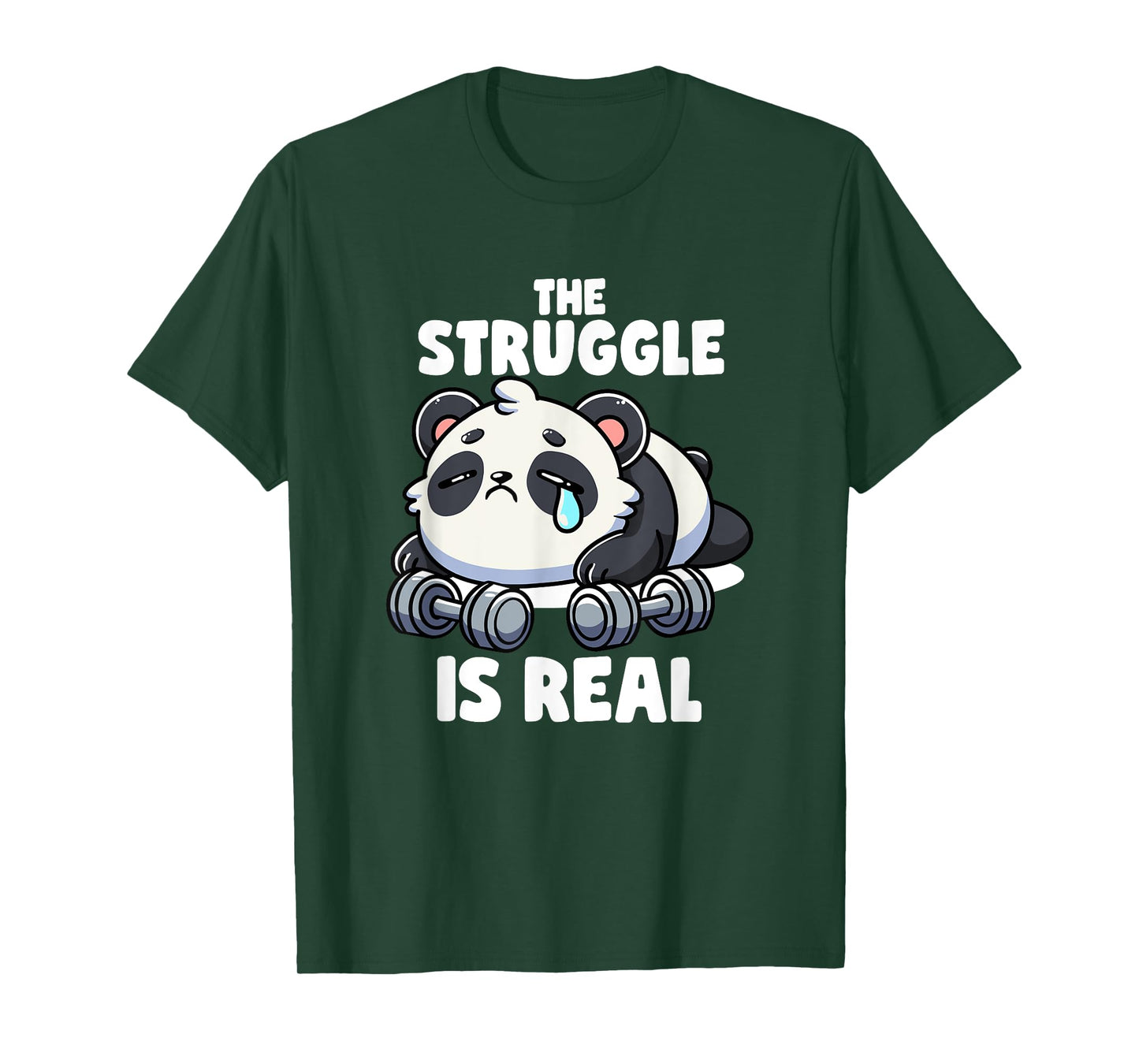 The Struggle Is Real Panda Lifting Gym Quotes Gym Fitness T-Shirt