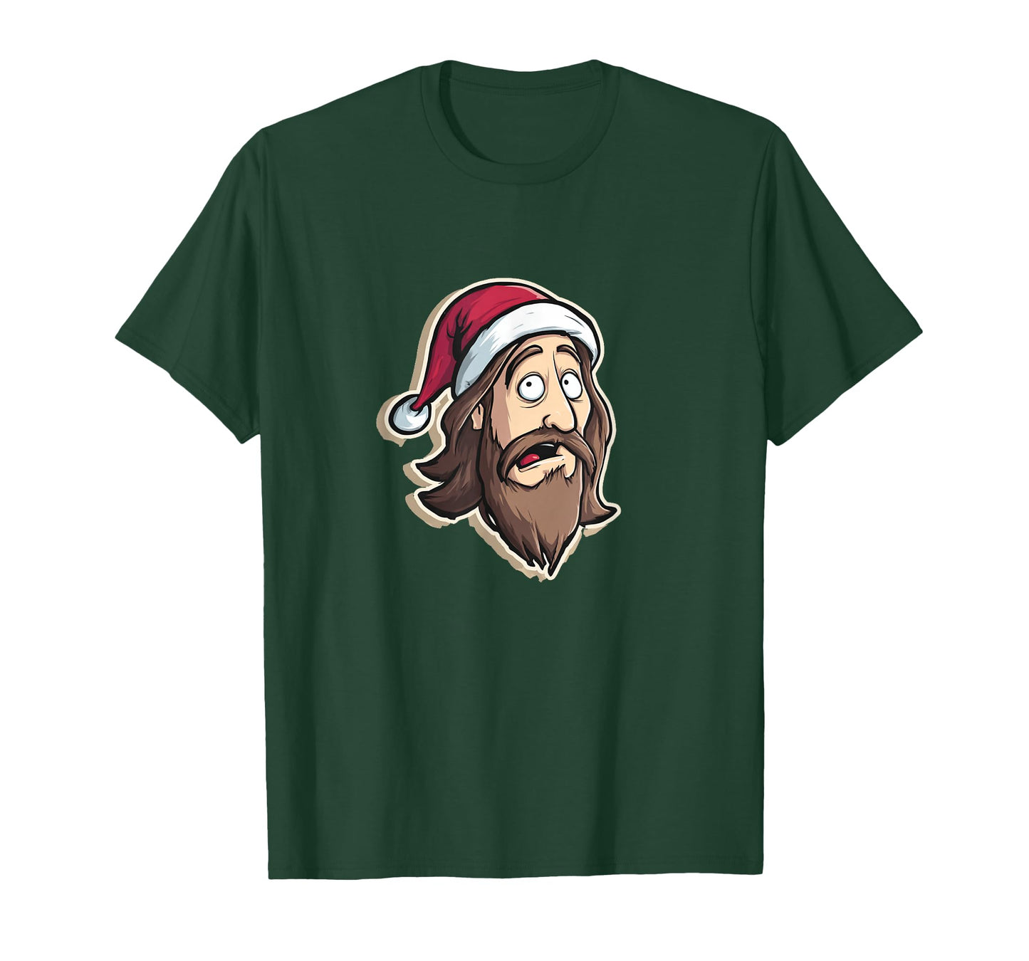 Cool Jesus Emblem in Christmas Look T-Shirt