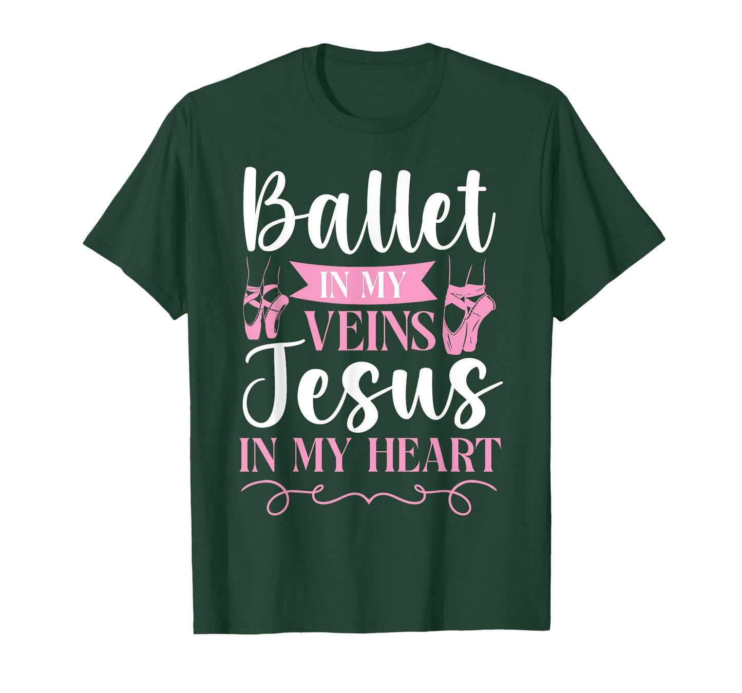 Ballet Dancer Dance Girl Ballerina Jesus Faith Christian T-Shirt