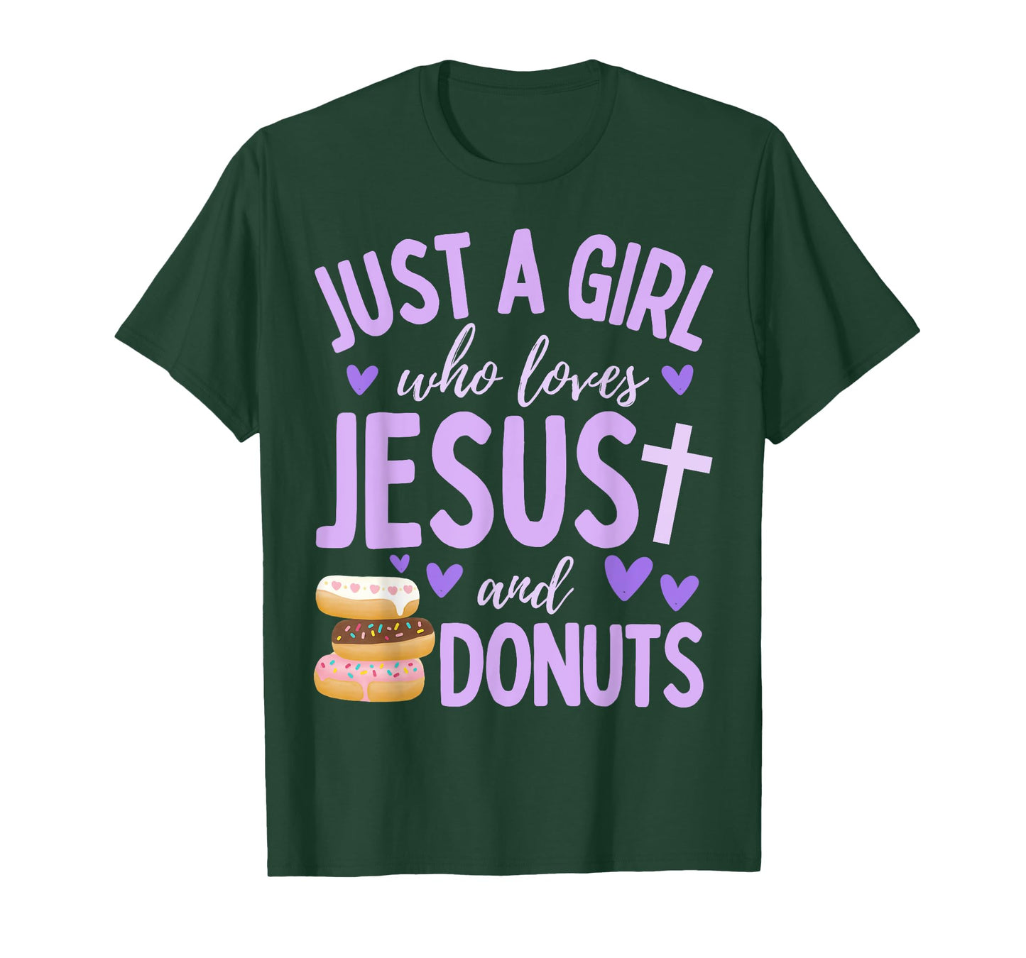 Just A Girl Who Loves Jesus and Donuts Christian Funny T-Shirt
