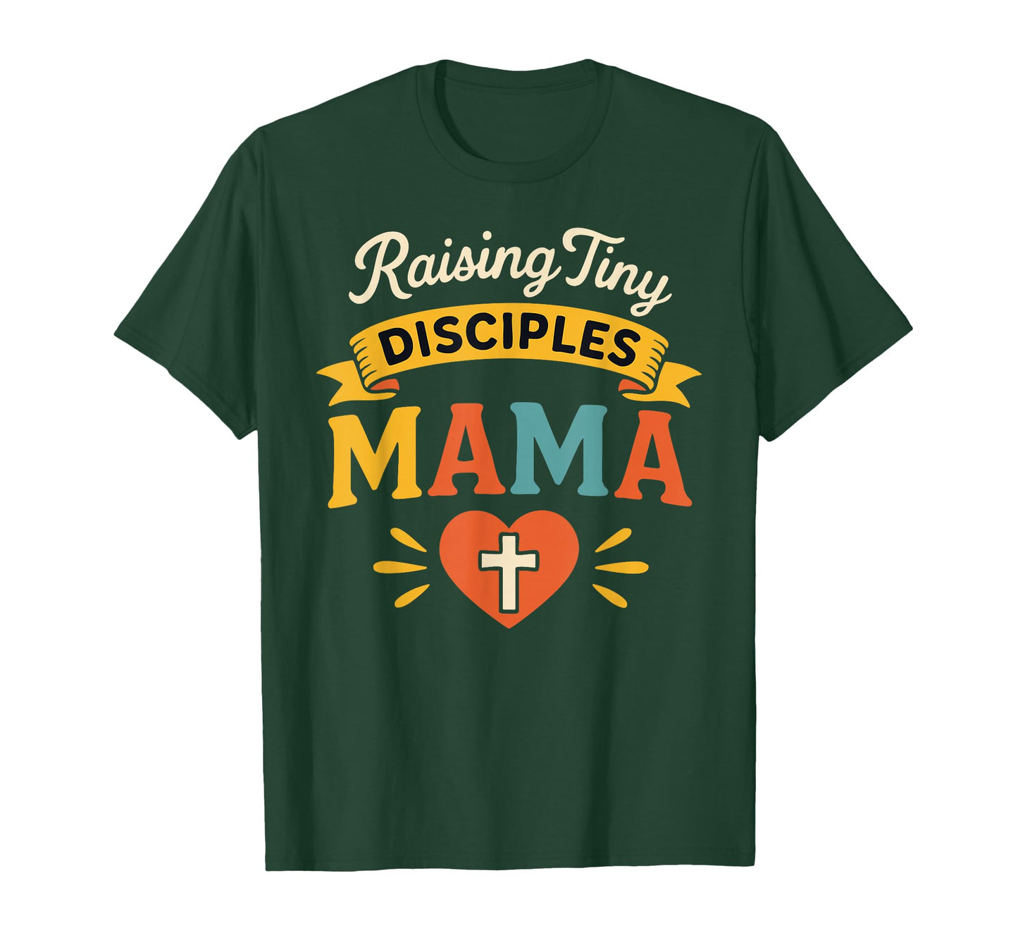 Raising Tiny Disciples Mama Christian Mom Faith Retro Design T-Shirt