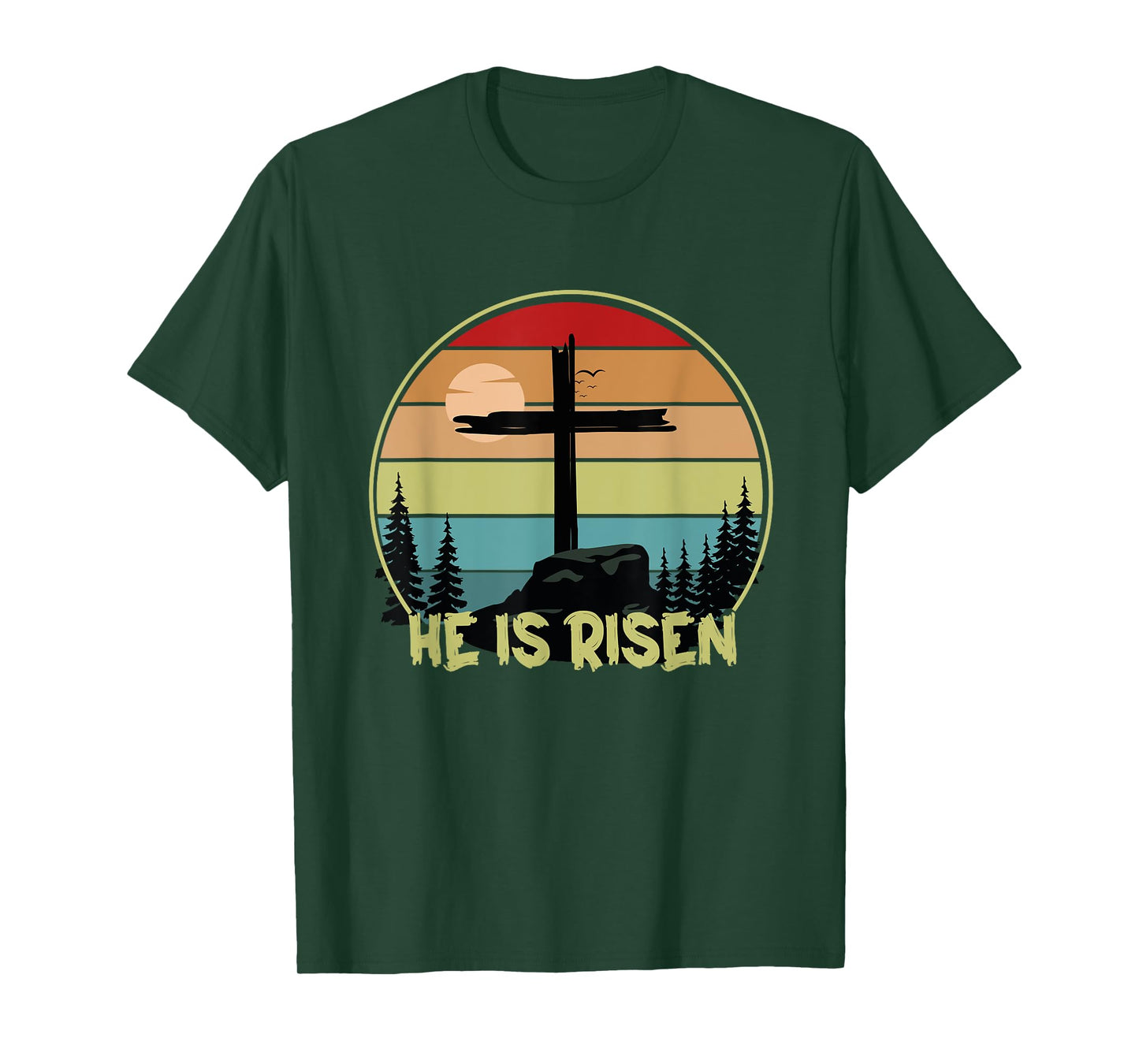 He is Risen Retro Vintage Happy Easter T-Shirt
