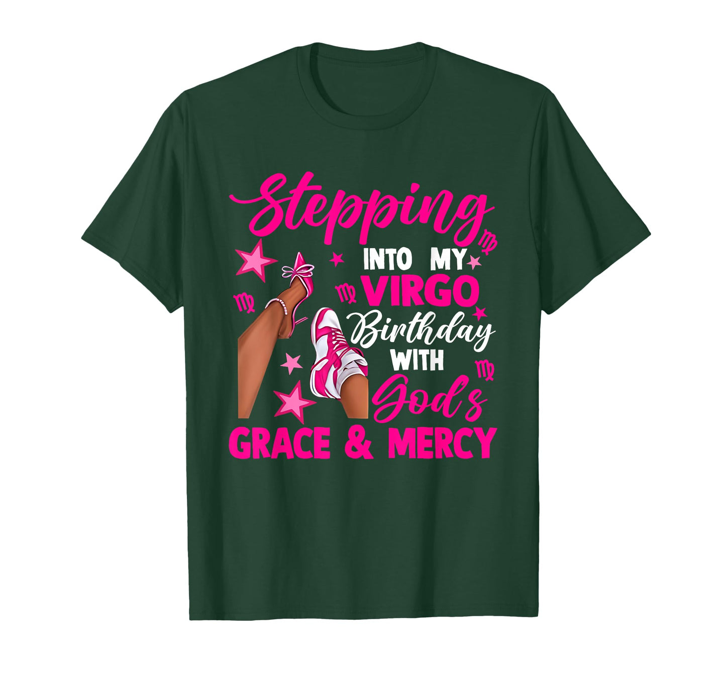 Stepping Into My Virgo Birthday Pink High Heels Sneaker T-Shirt