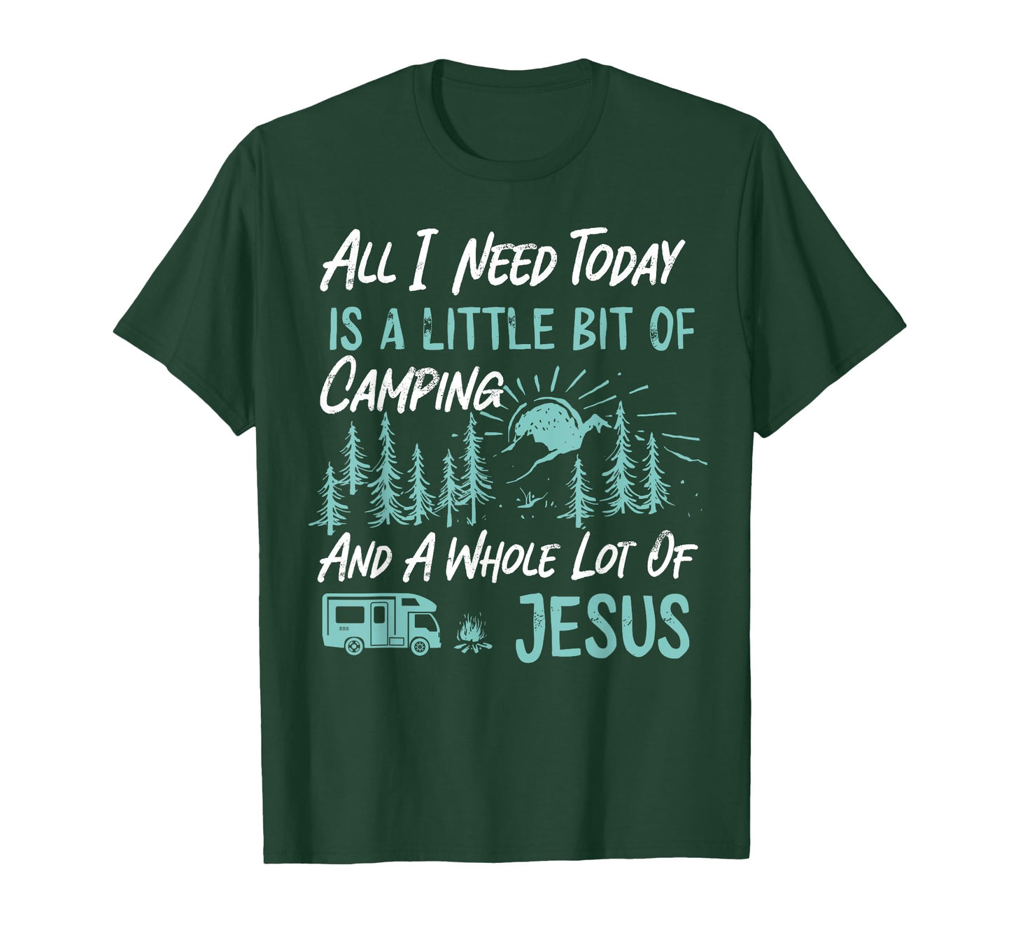 A Little Bit Of Camping And Jesus Motorhome Campervan T-Shirt