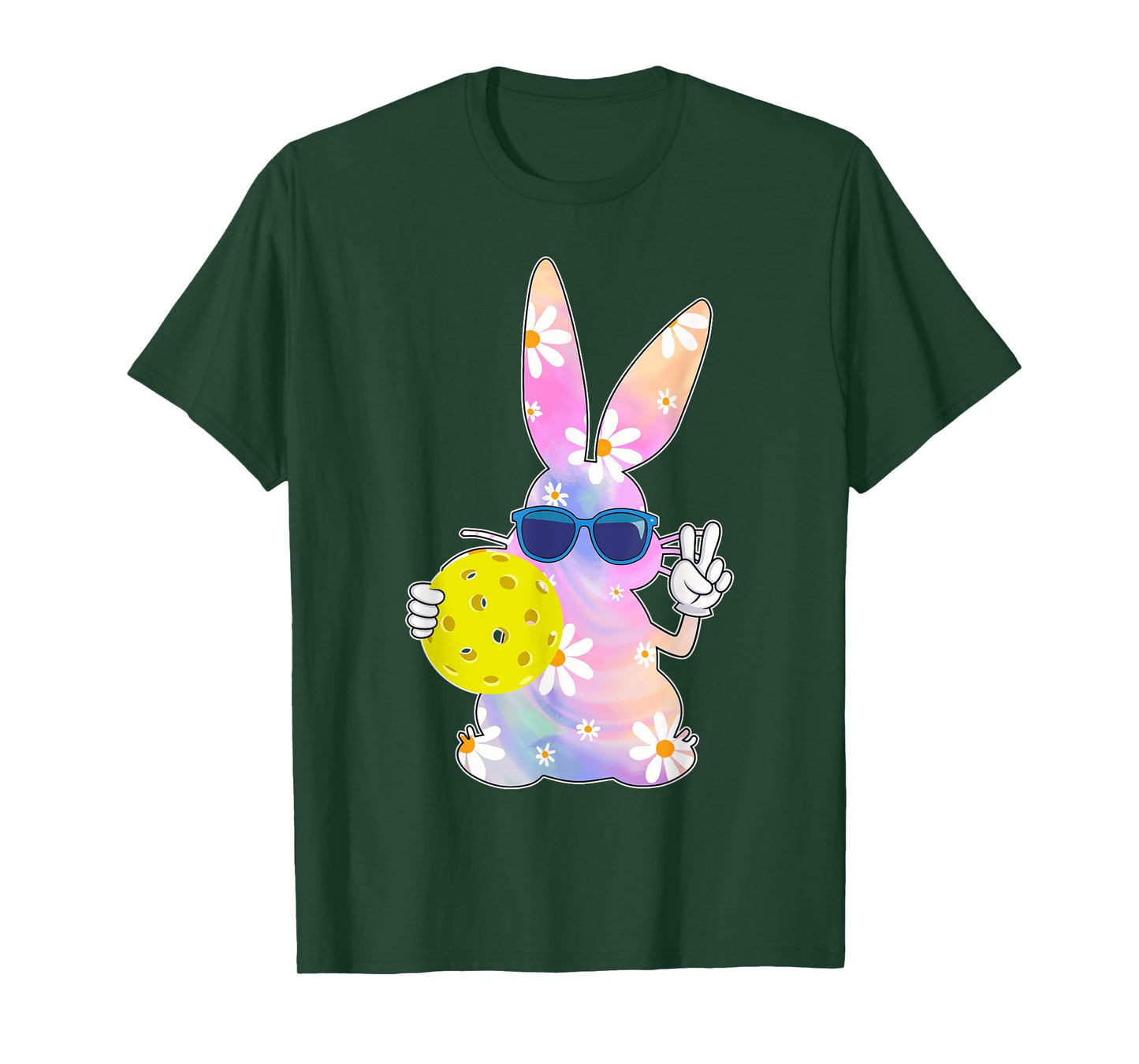 Groovy Cute Easter Bunny Pickleball Easter Day Boys Girls T-Shirt