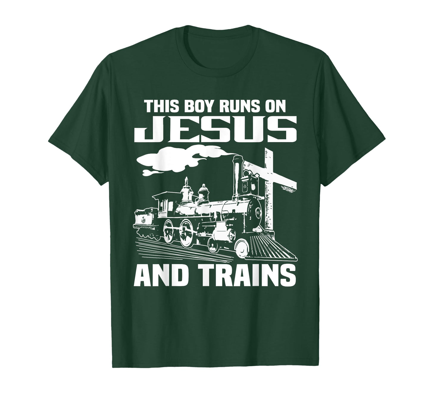This Boy Runs On Jesus And Trains T-Shirt