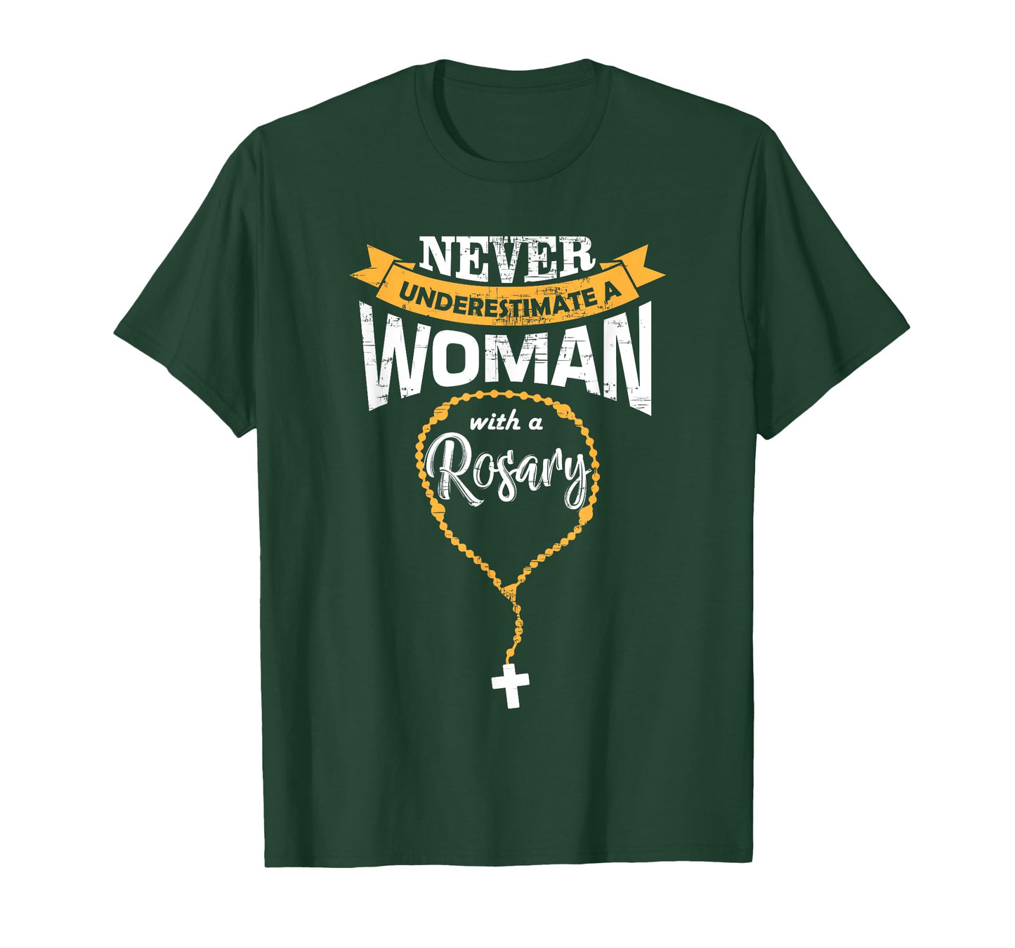 Cute Never Underestimate A Woman With A Rosary Christian T-Shirt