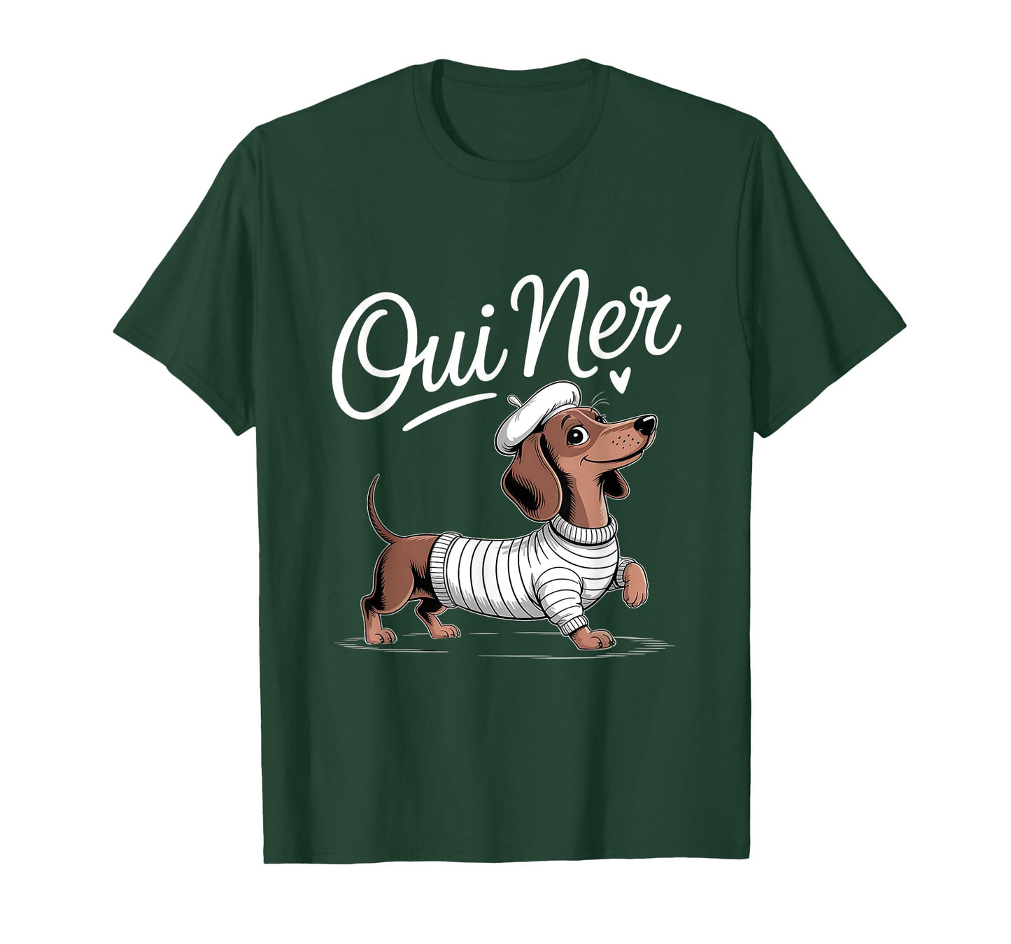 Oui Ner Dachshund Wiener Dog Funny French Humor T-Shirt