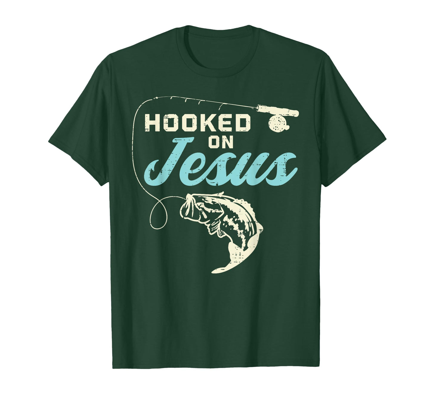 Hook On Jesus Bass Fishing Christian Religious God Gift T-Shirt