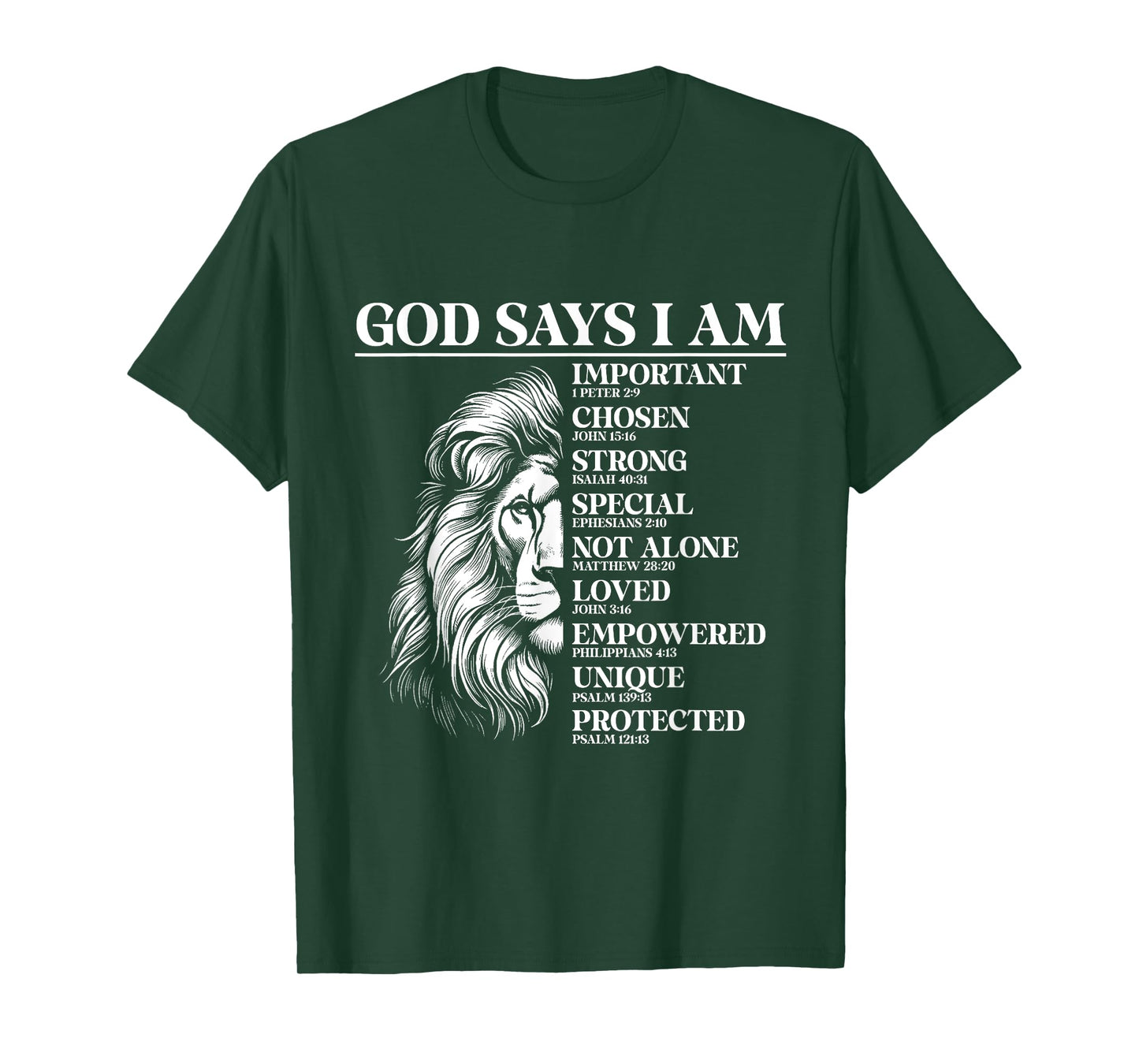 Faith Religious Lion God Says I Am Important T-Shirt