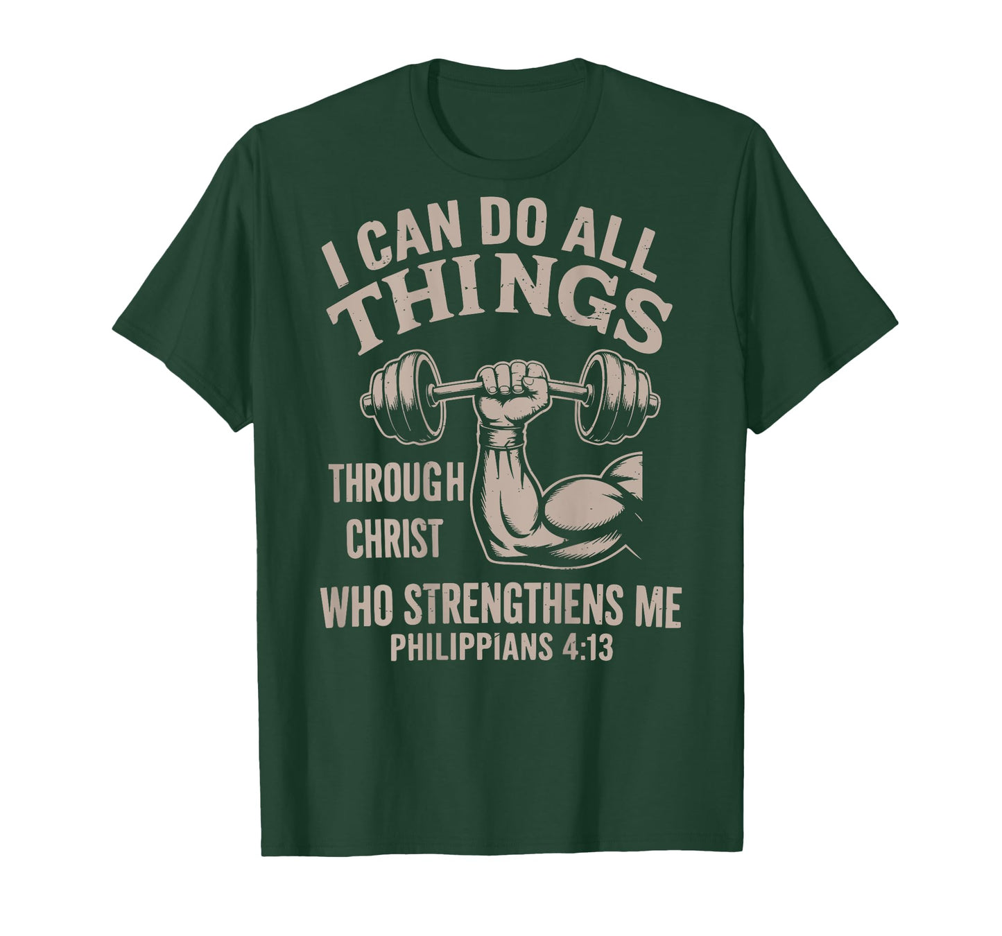 Can Do All Things Funny Christian Workout Gym Weightlifting T-Shirt