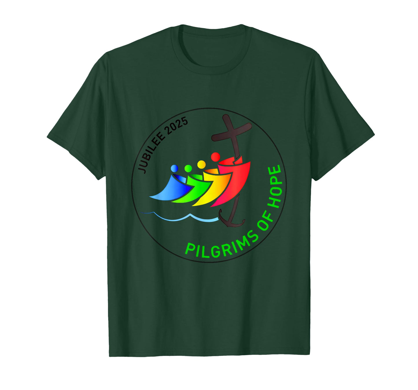 Catholic Jubilee 2025 Stained Glass Pilgrims Of Hope T-Shirt