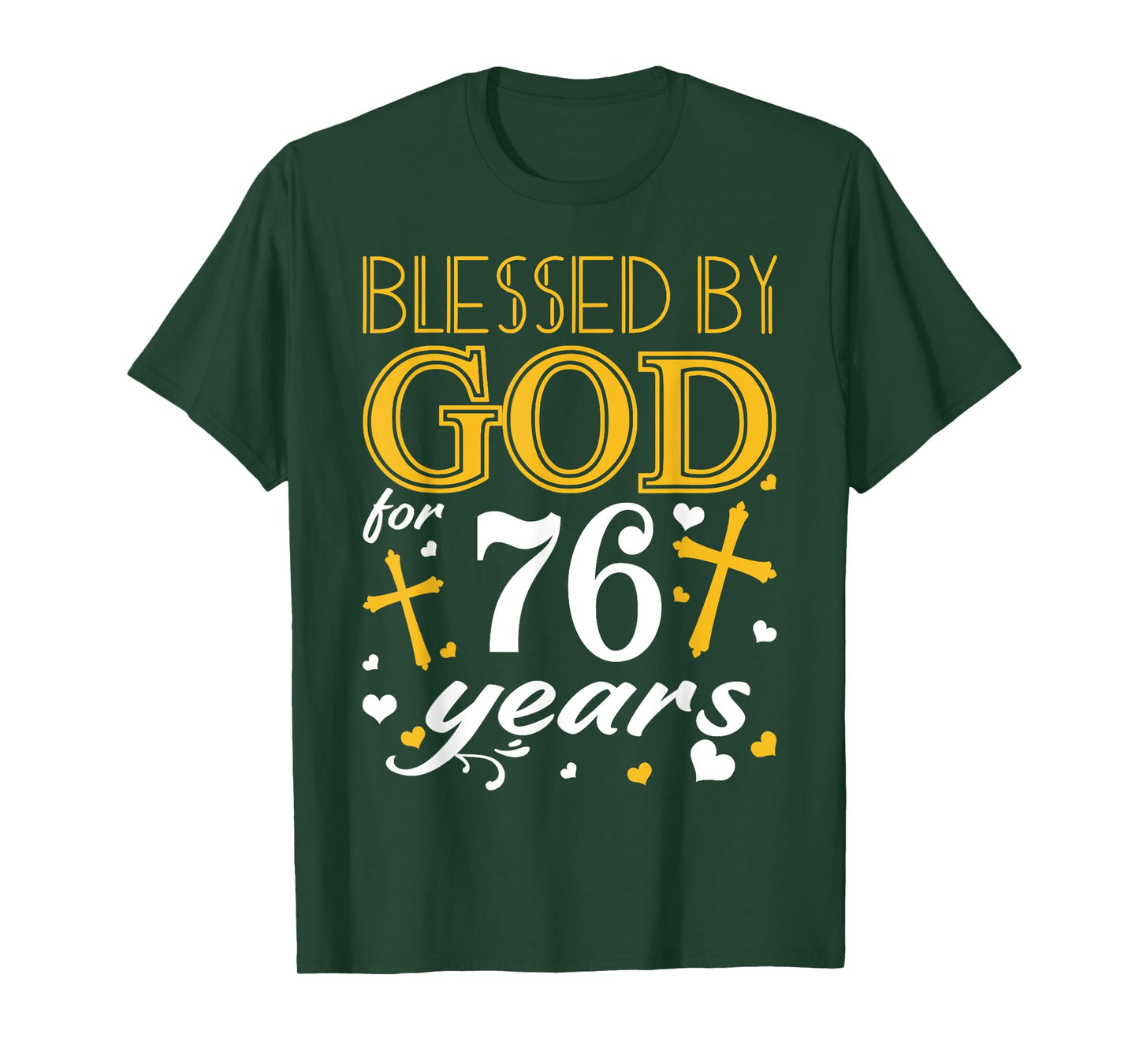 Vintage Blessed By God For 76 Years Happy 76th Birthday T-Shirt
