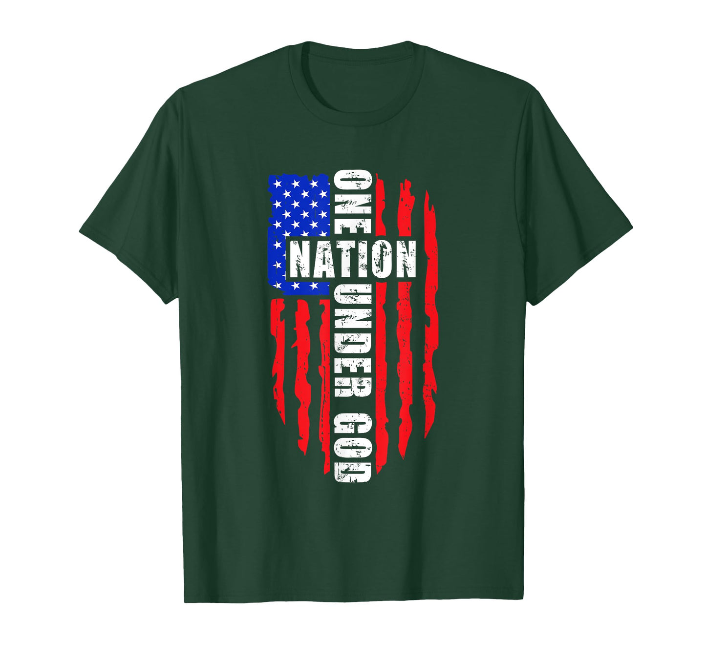 One Nation Under God Jesus Blessed American Flag T-Shirt