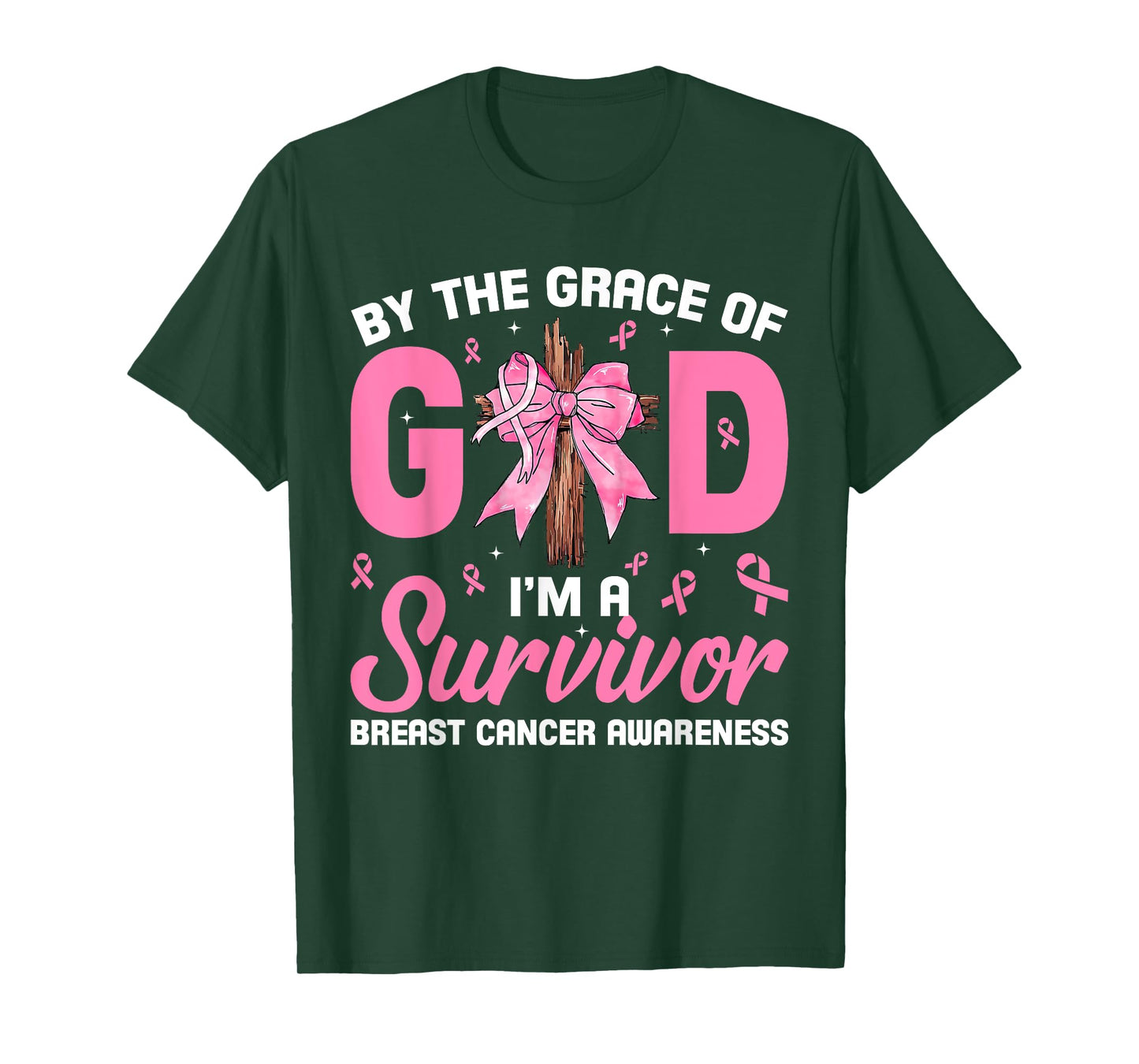 by The Grace of God Survivor Breast Cancer Awareness Gift T-Shirt