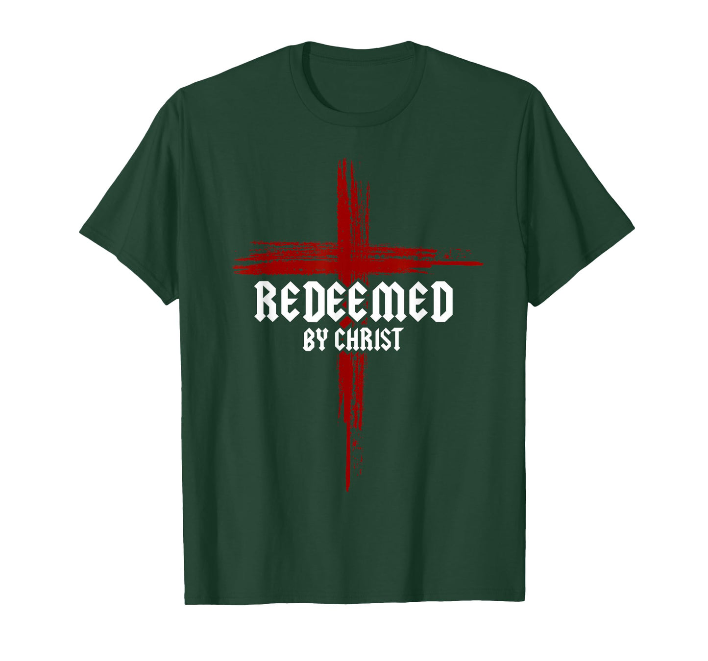 Redeemed by Christ Christian Cross Nails Jesus Faith Bible T-Shirt