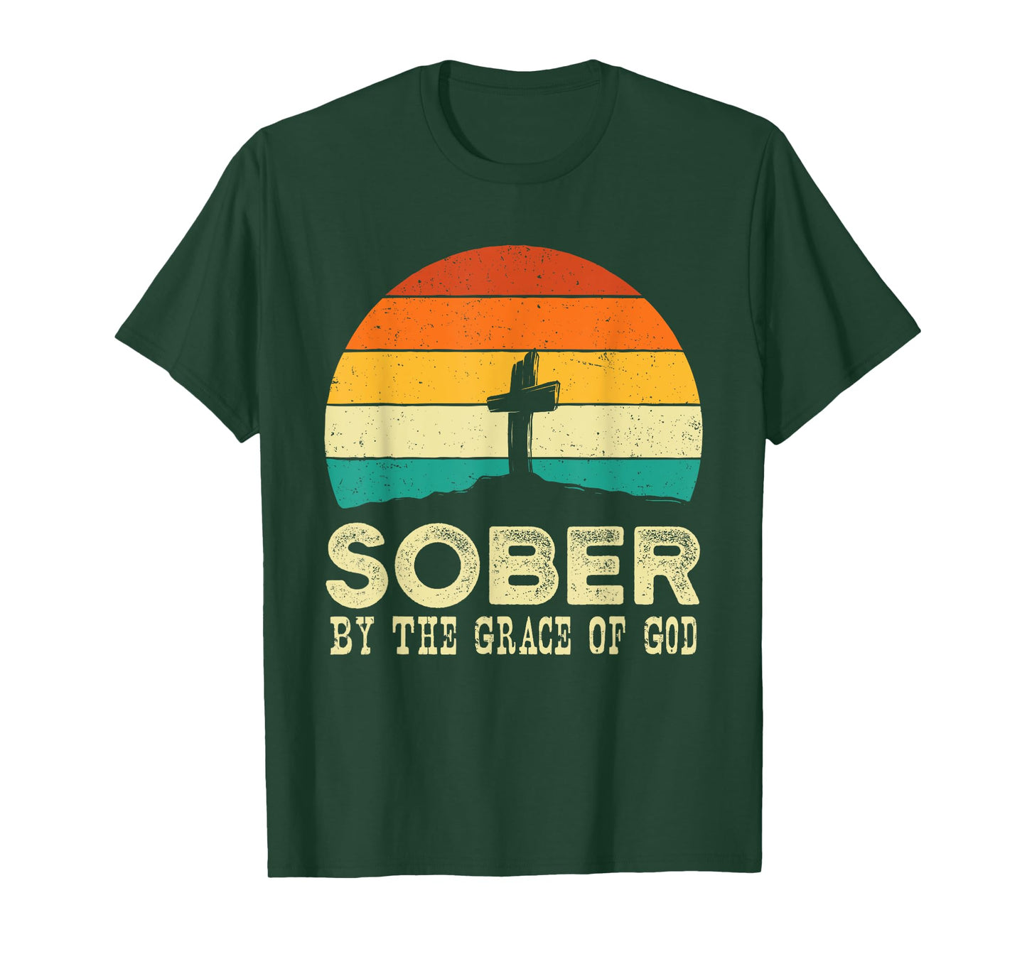 Sober By The Grace Of God - Sobriety Anniversary Sober AA NA T-Shirt